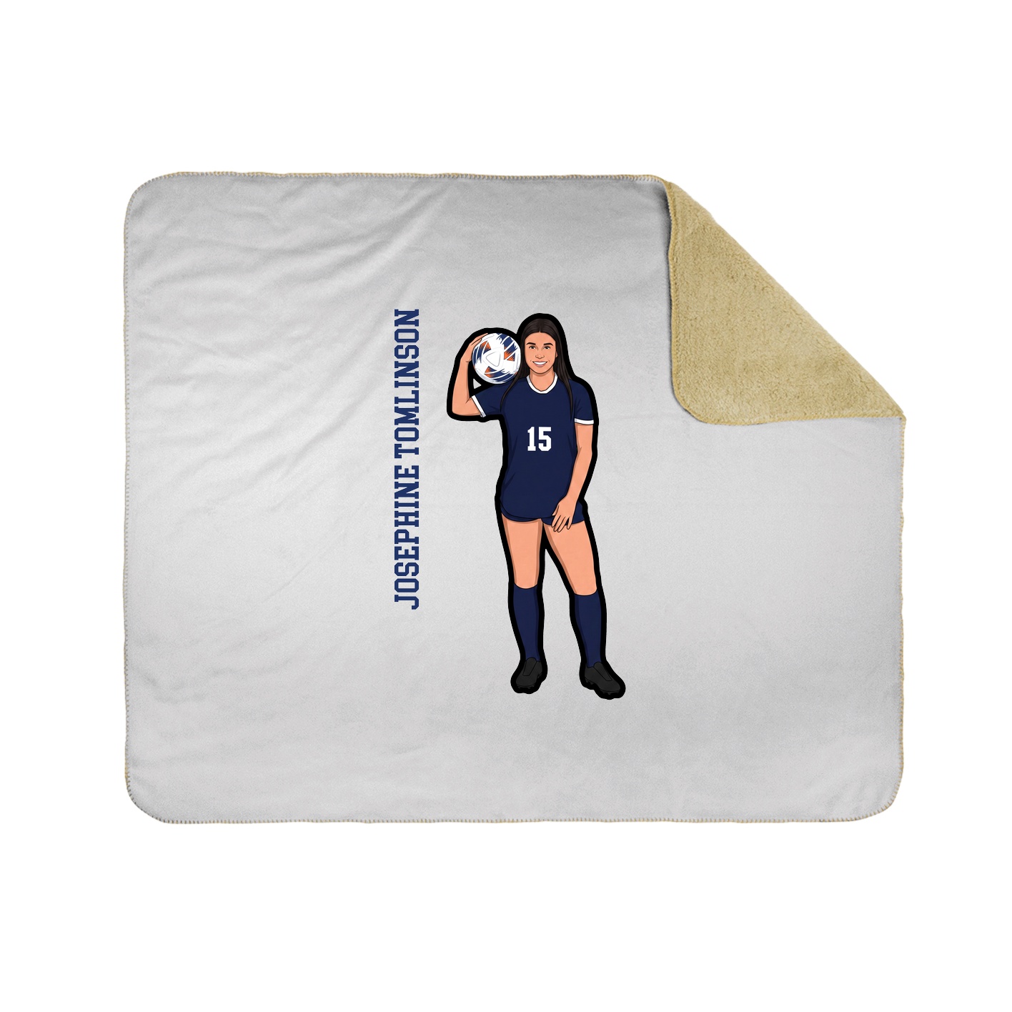 Throw Blanket — Name Vertical in White