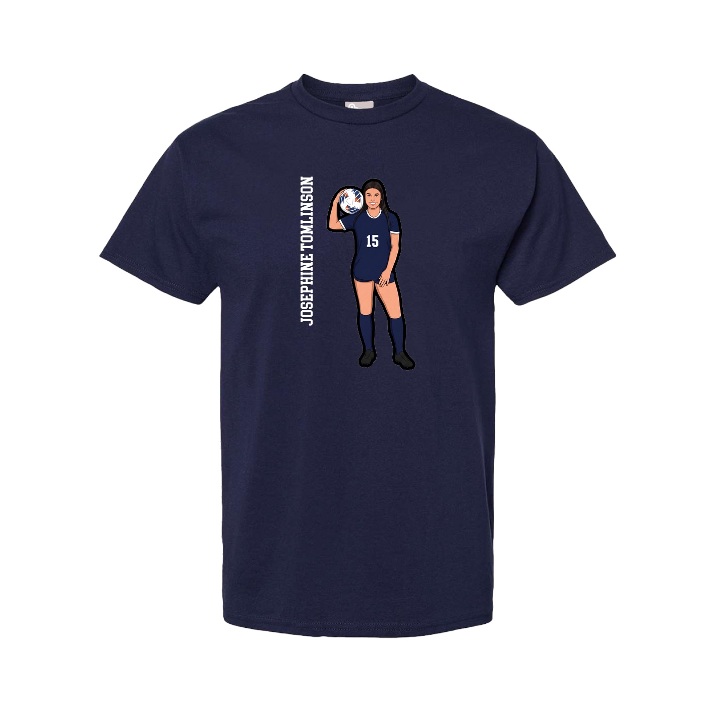 Youth Tee — Name Vertical in Navy