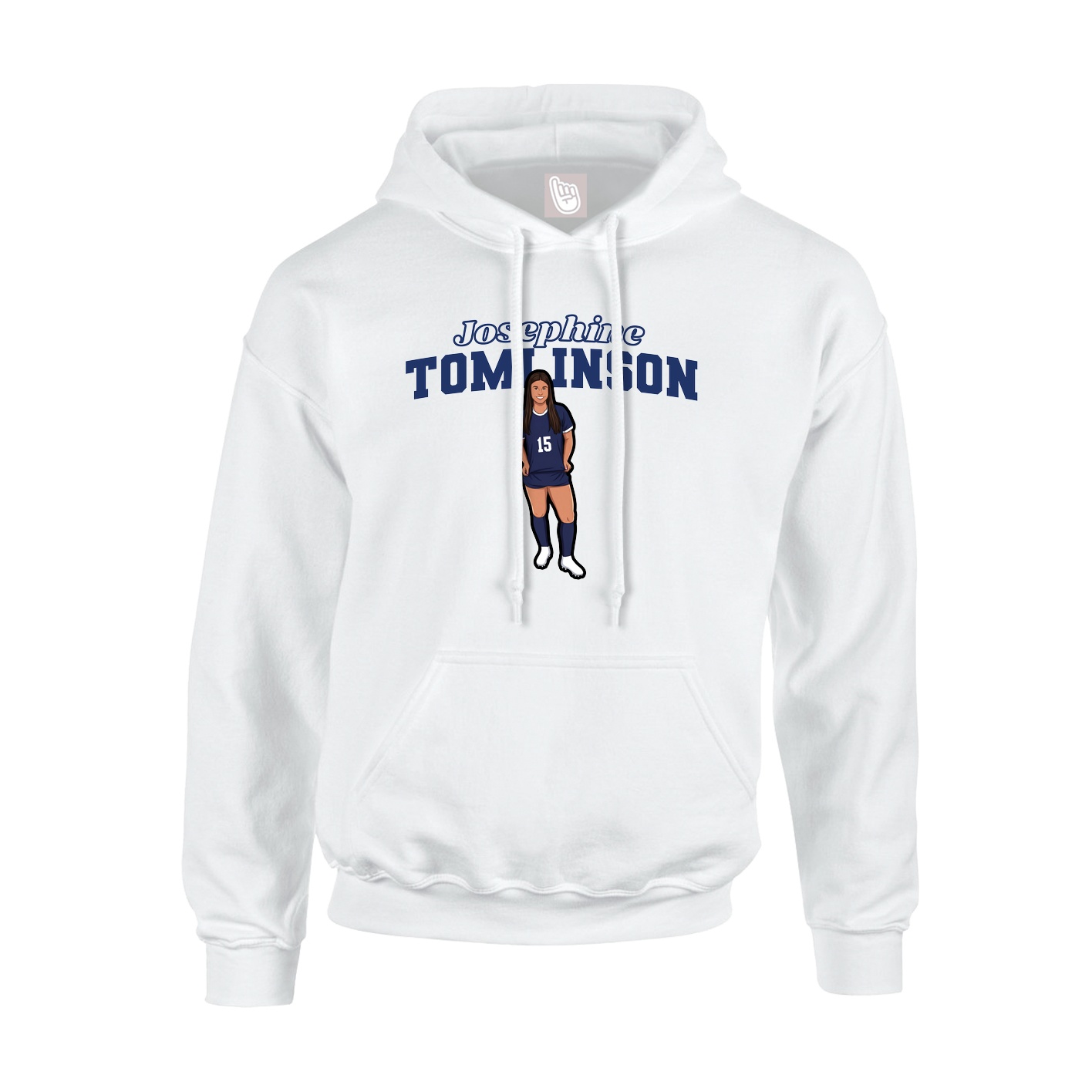 Youth Hoodie — Name Arch in White