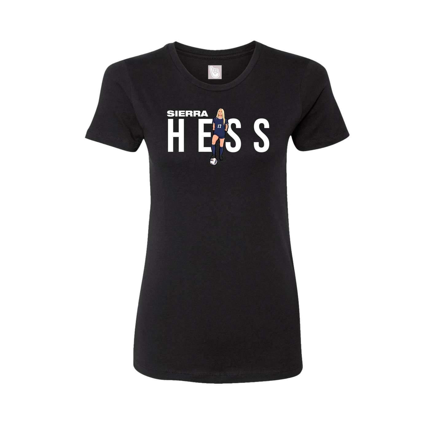 Fitted Women's Tee — Player Name in Black