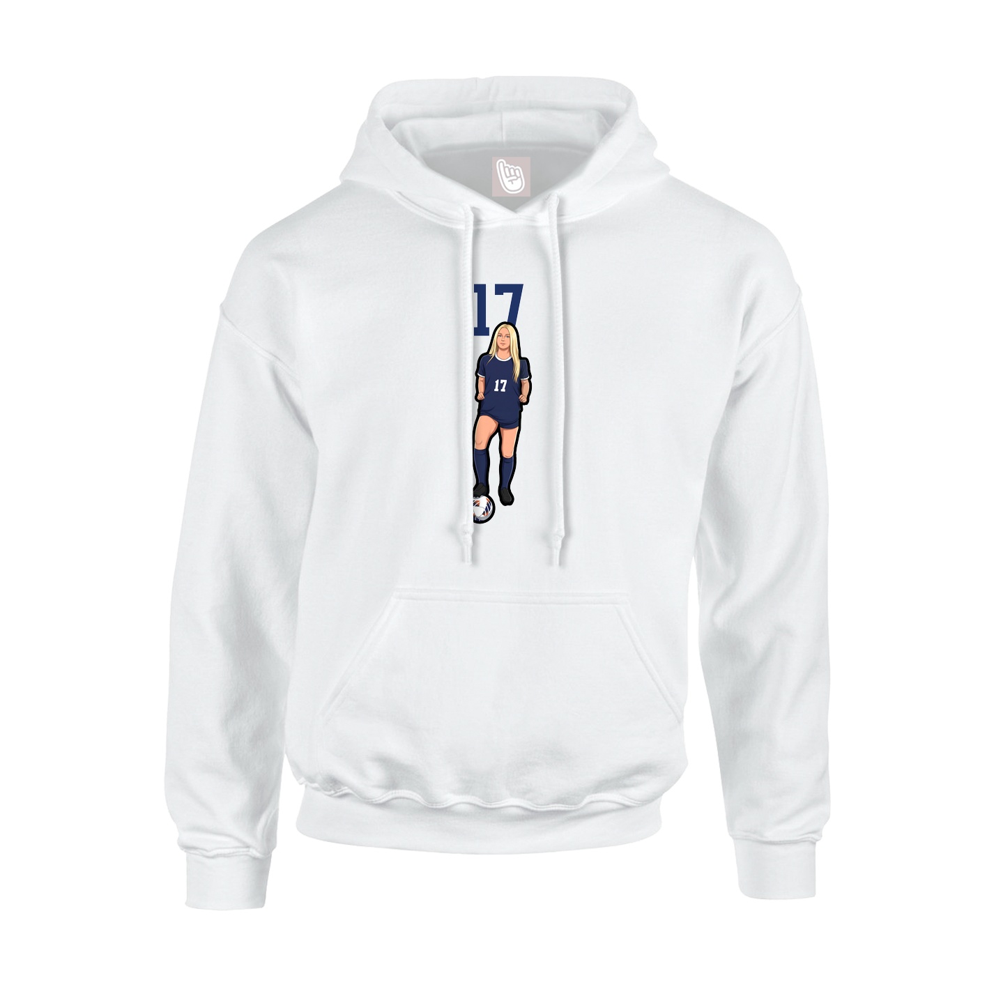 Youth Hoodie — Number Top in White
