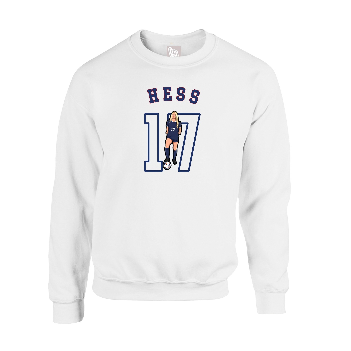 Fleece Crew — Shirsey Arch in White