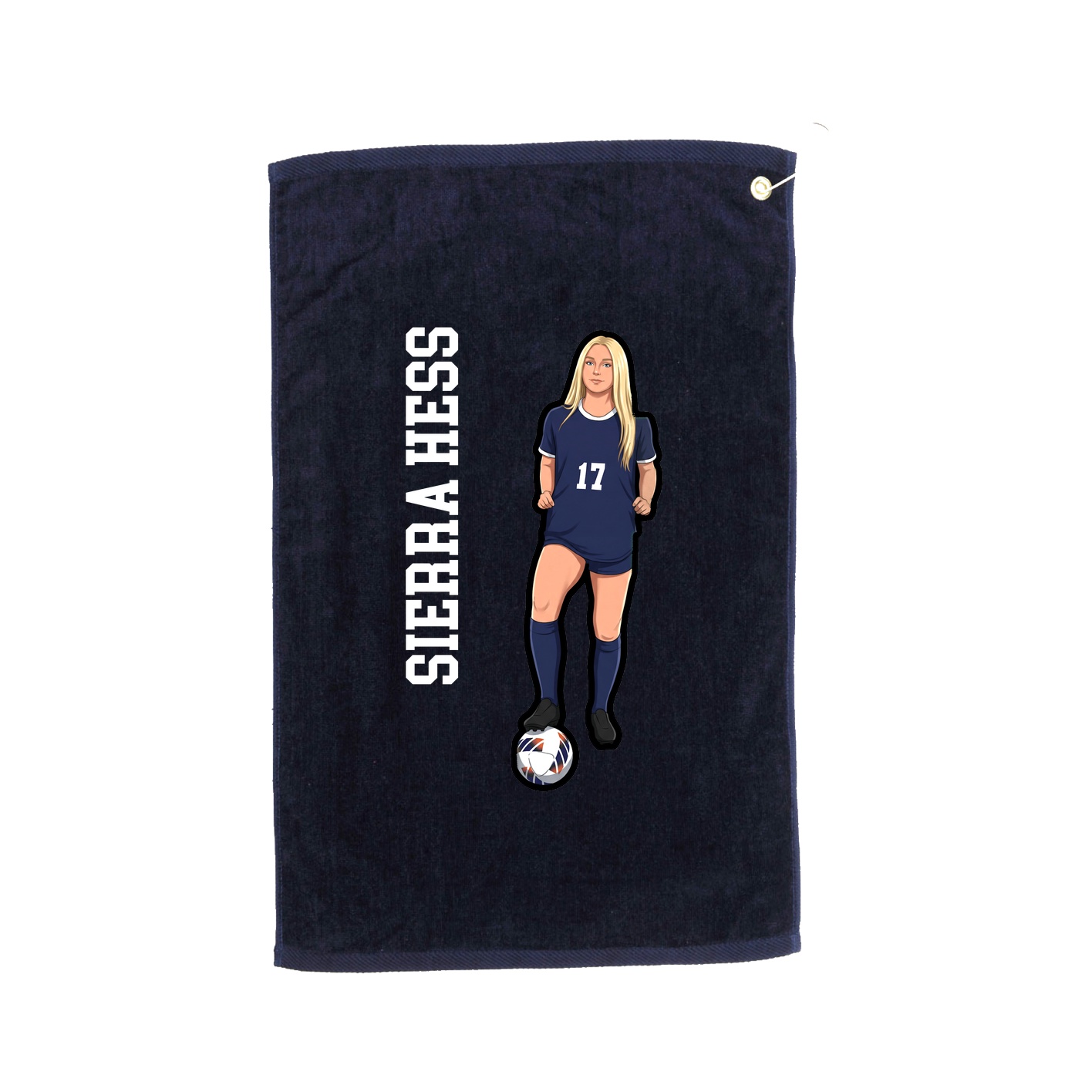 Golf Towel — Name Vertical in Navy