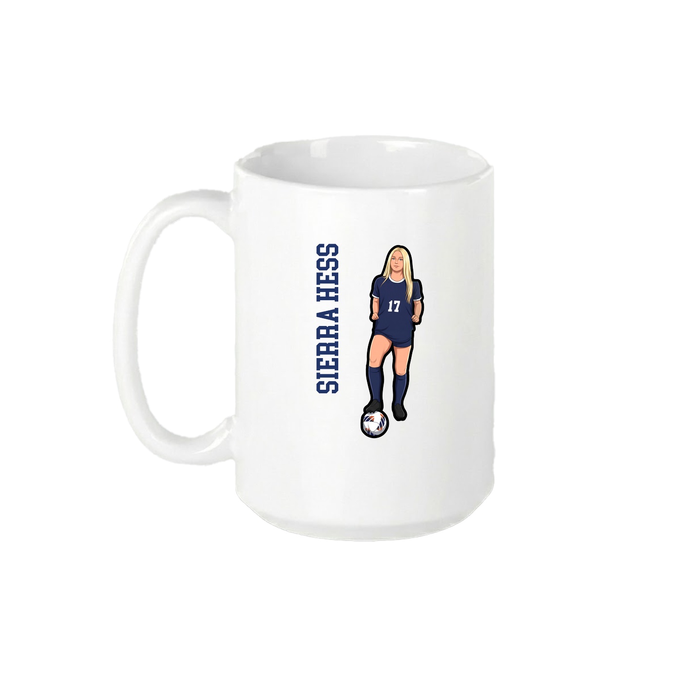 15oz Coffee Mug — Name Vertical in White
