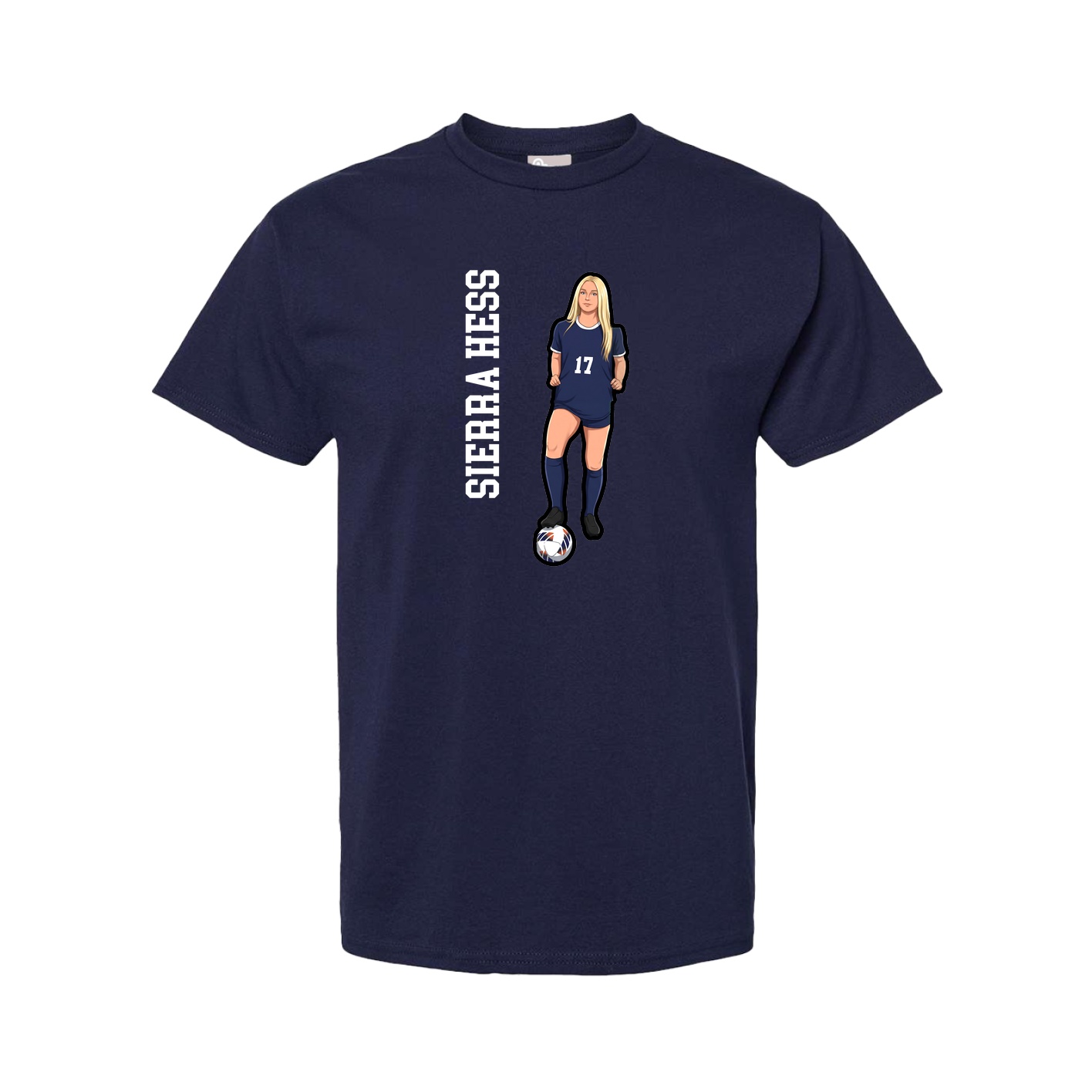 Youth Tee — Name Vertical in Navy