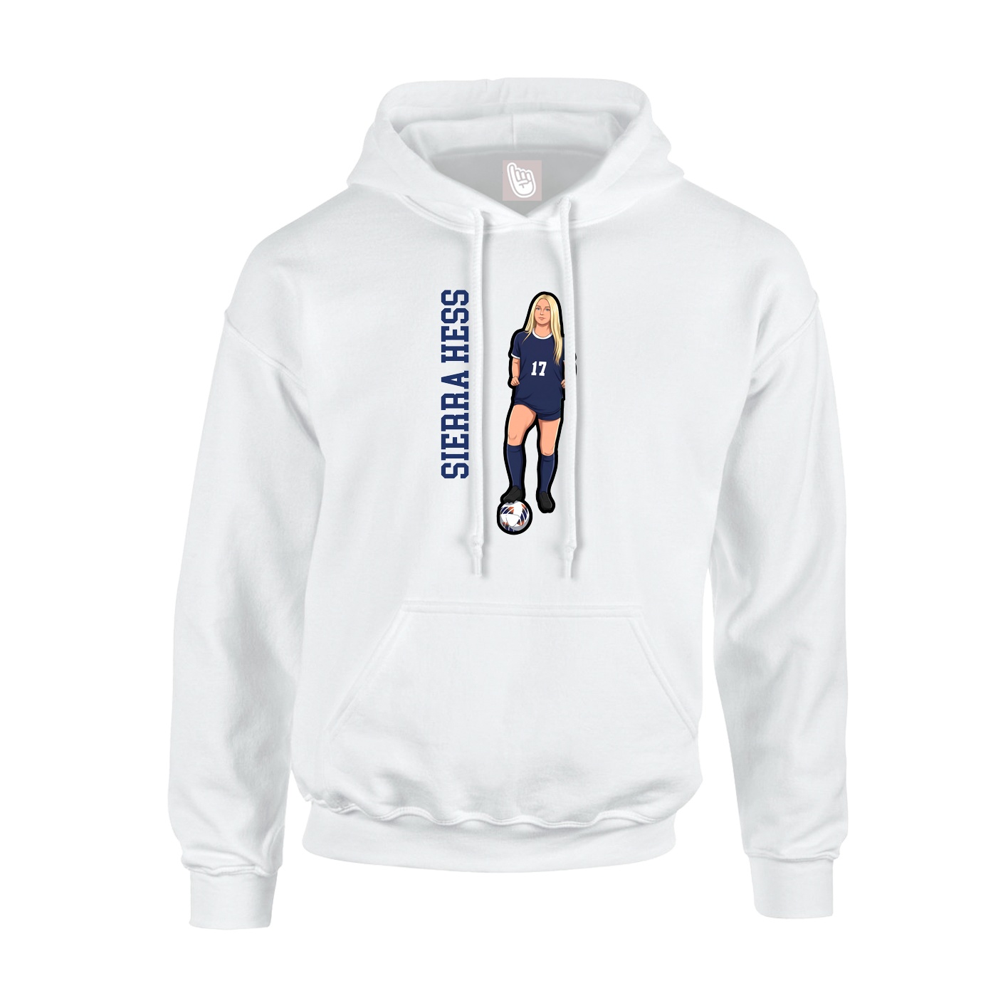 Hoodie — Name Vertical in White