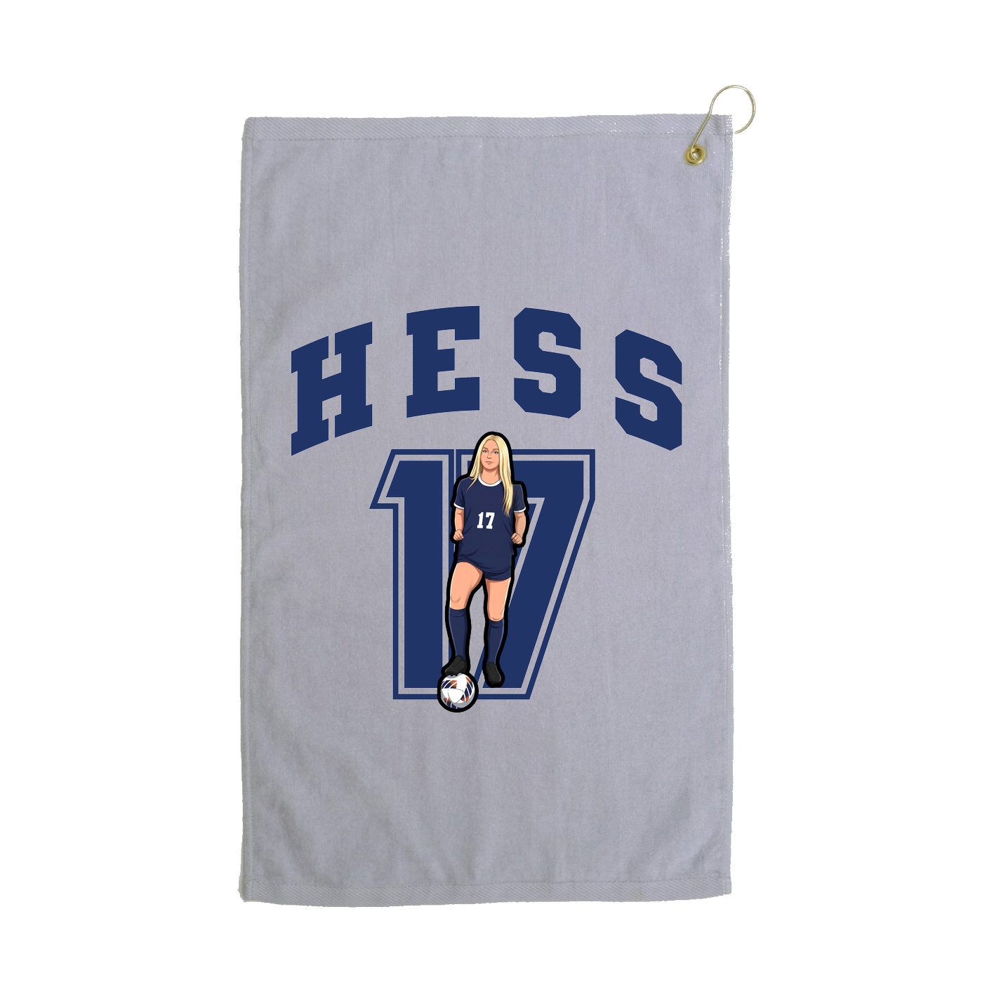 Golf Towel — Number in Grey