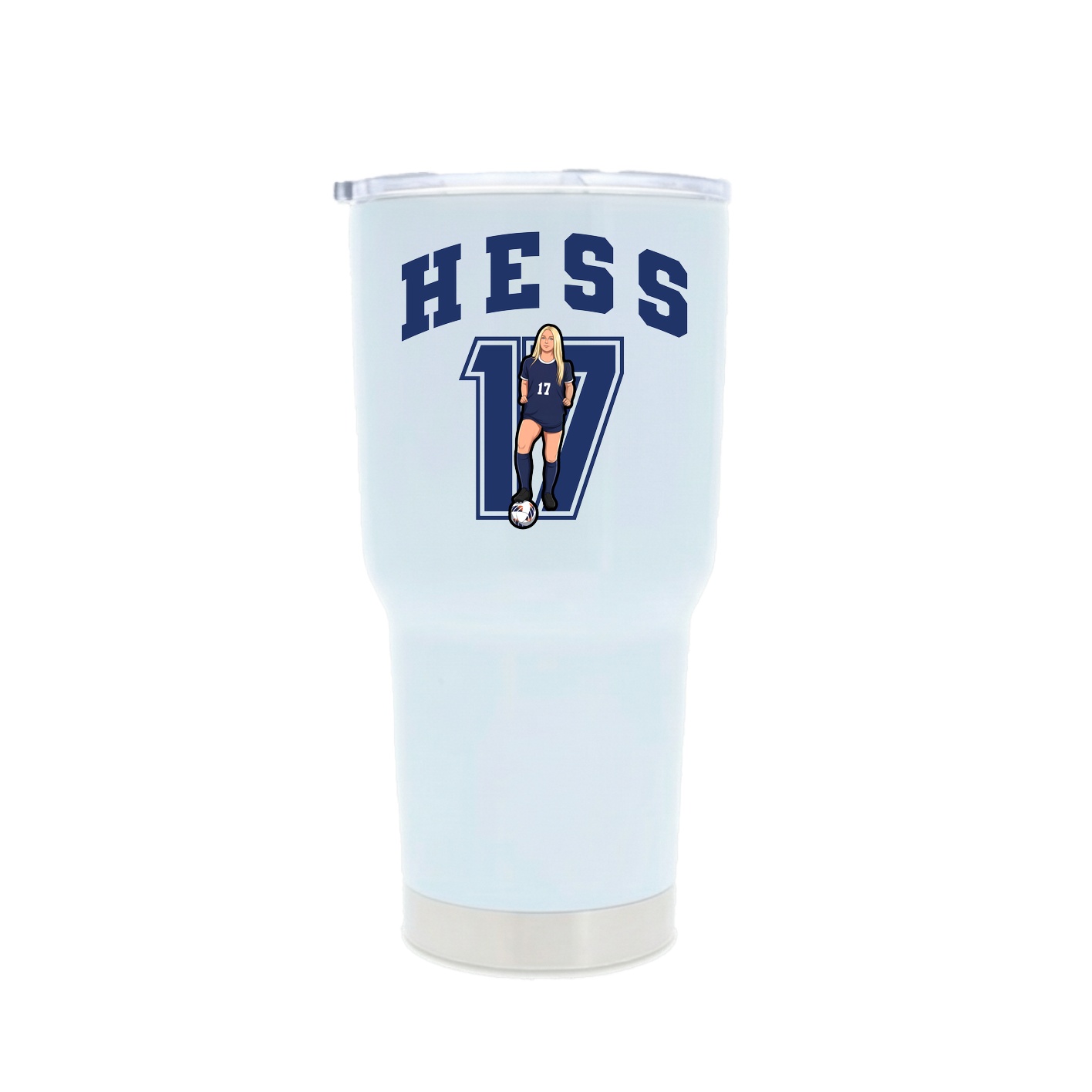 30oz Stainless Steel Tumbler — Number in White
