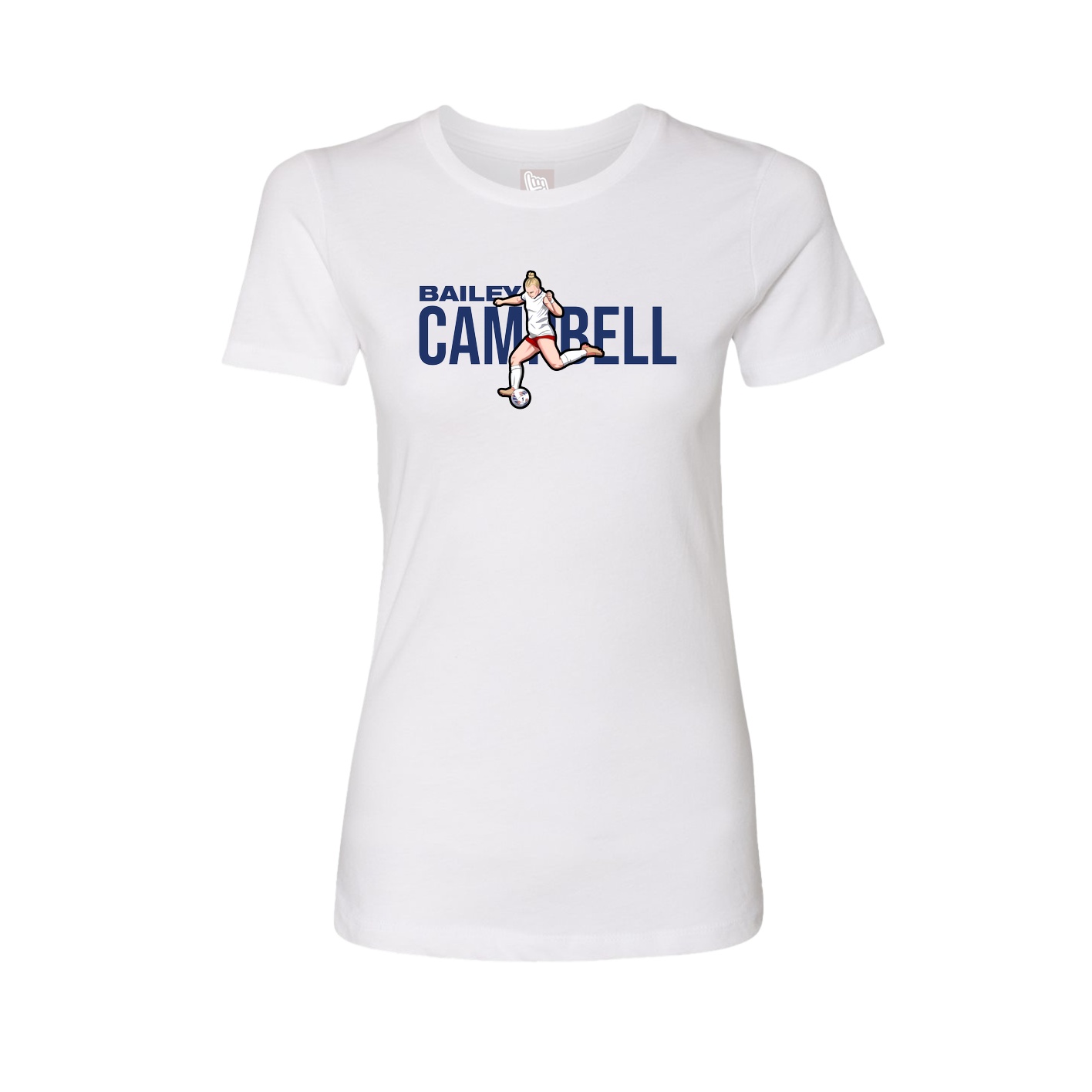 Fitted Women's Tee — Player Name in White