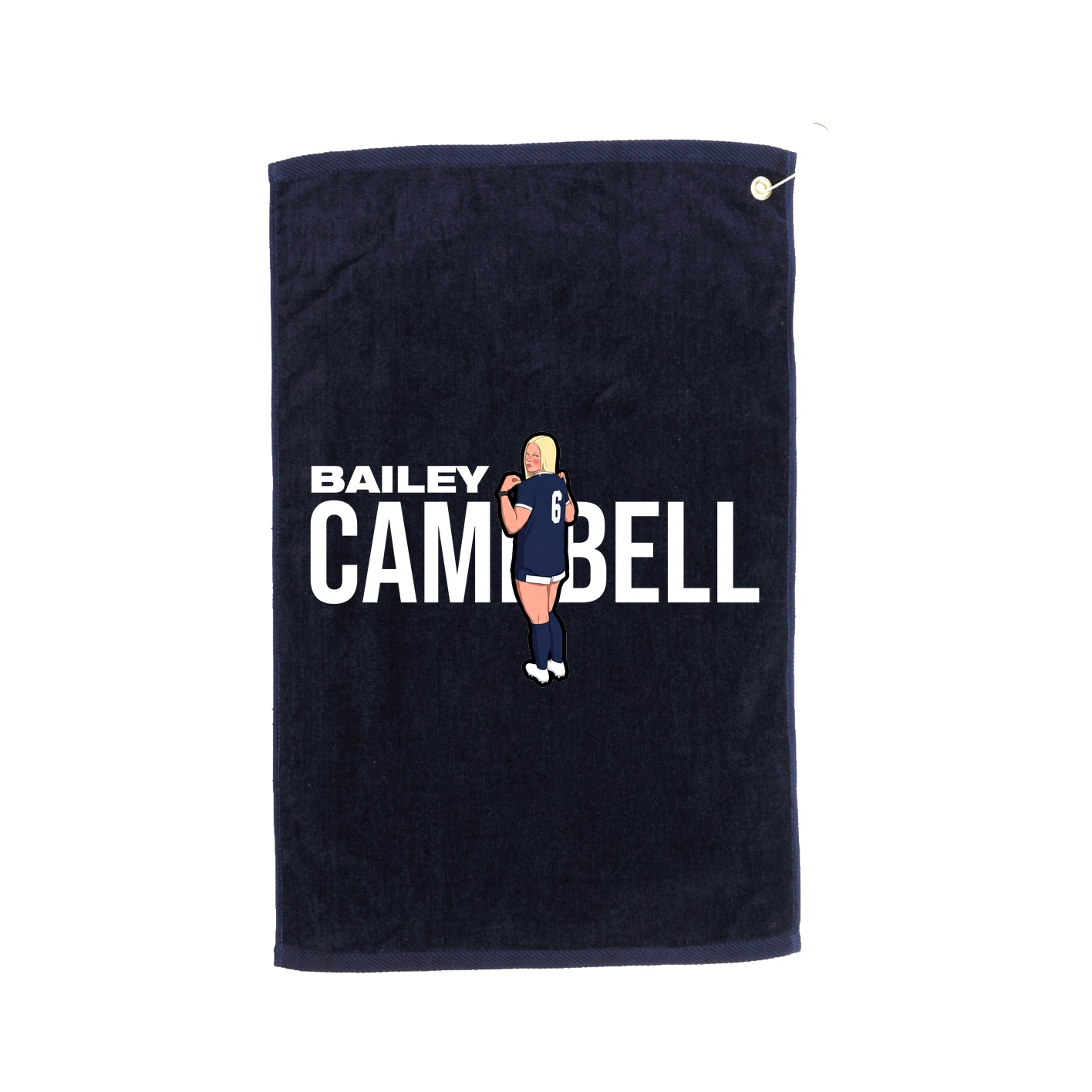 Golf Towel — Player Name in Navy