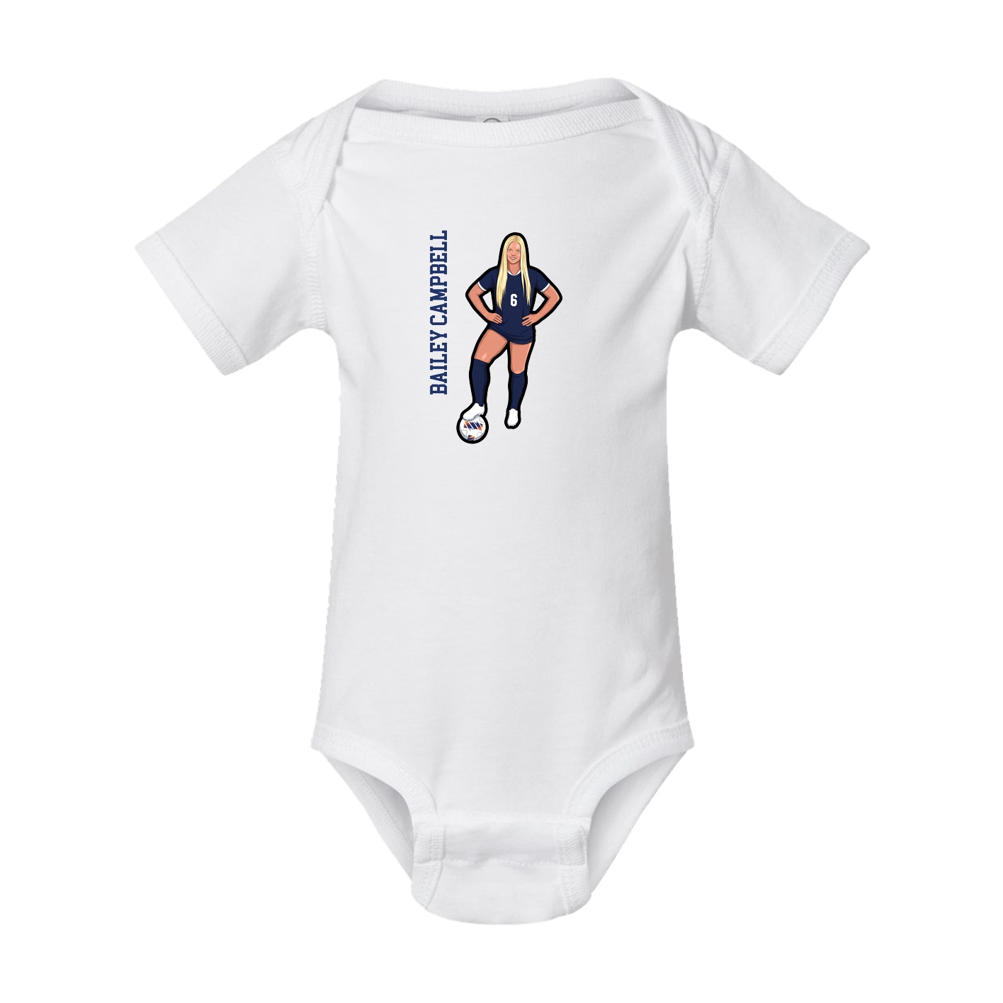 Baby Onesie — Name Vertical in White