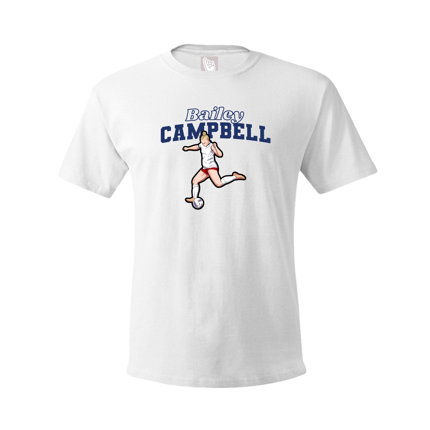 Youth Tee — Name Arch in White