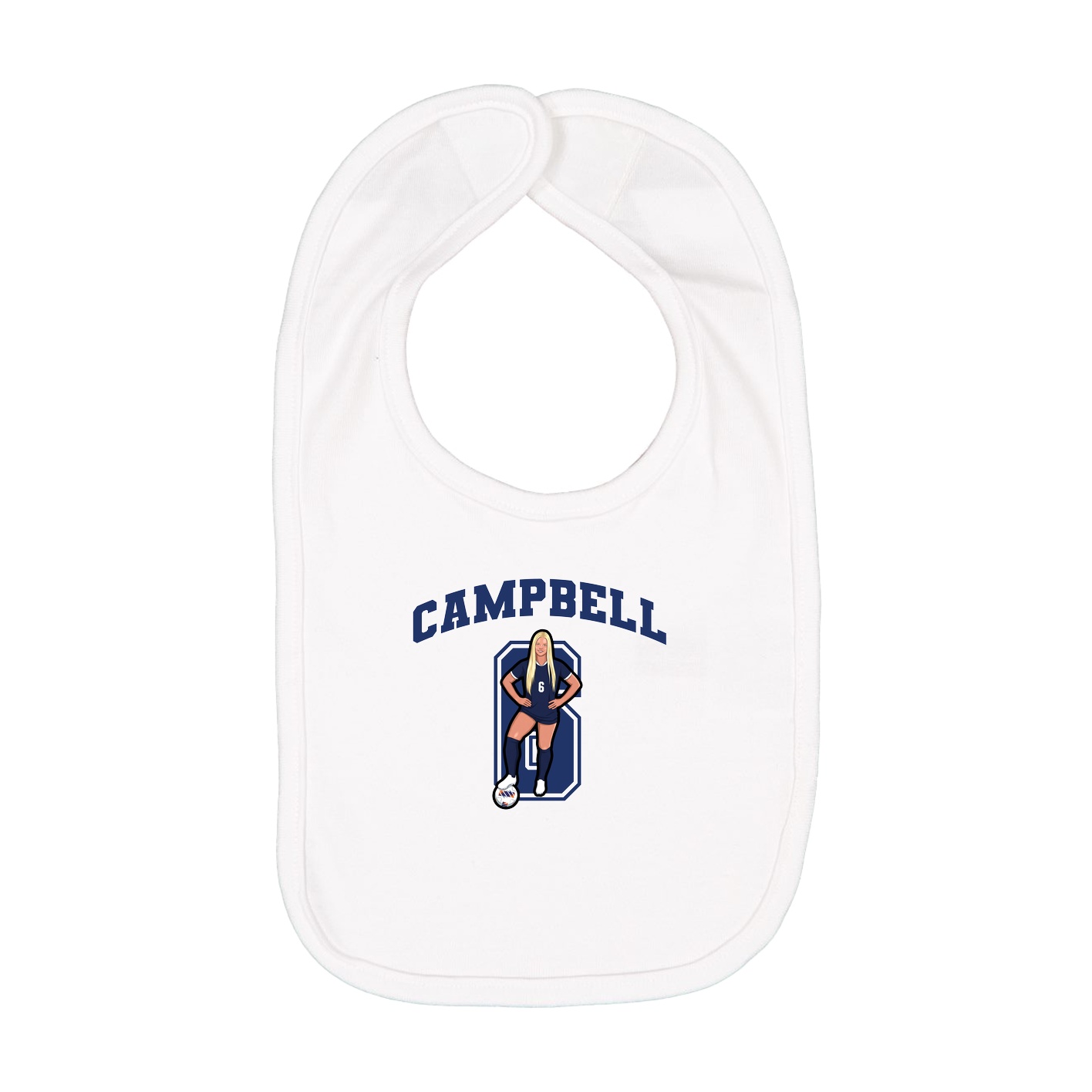 Infant Bib — Number in White