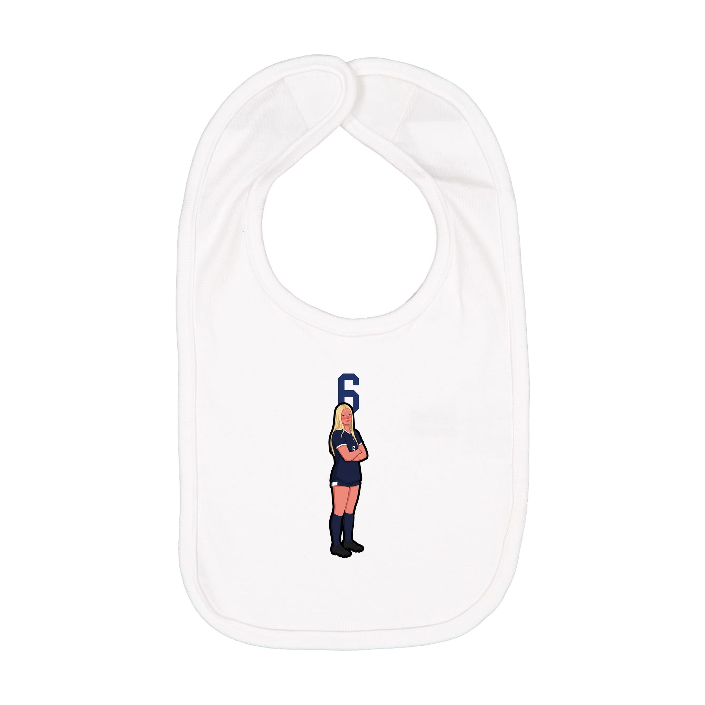 Infant Bib — Number Top in White