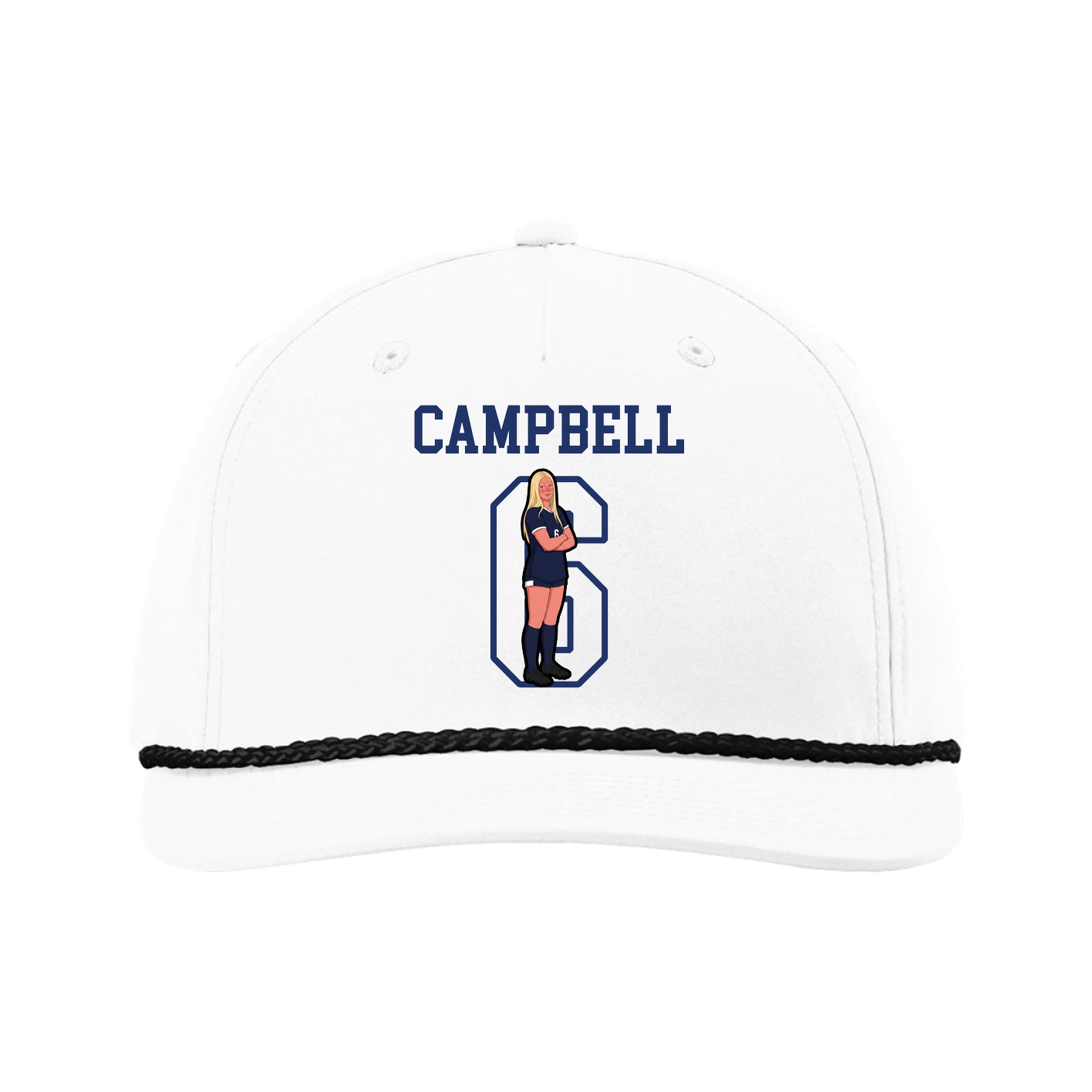 Five-Panel Classic Rope Cap — Shirsey in White