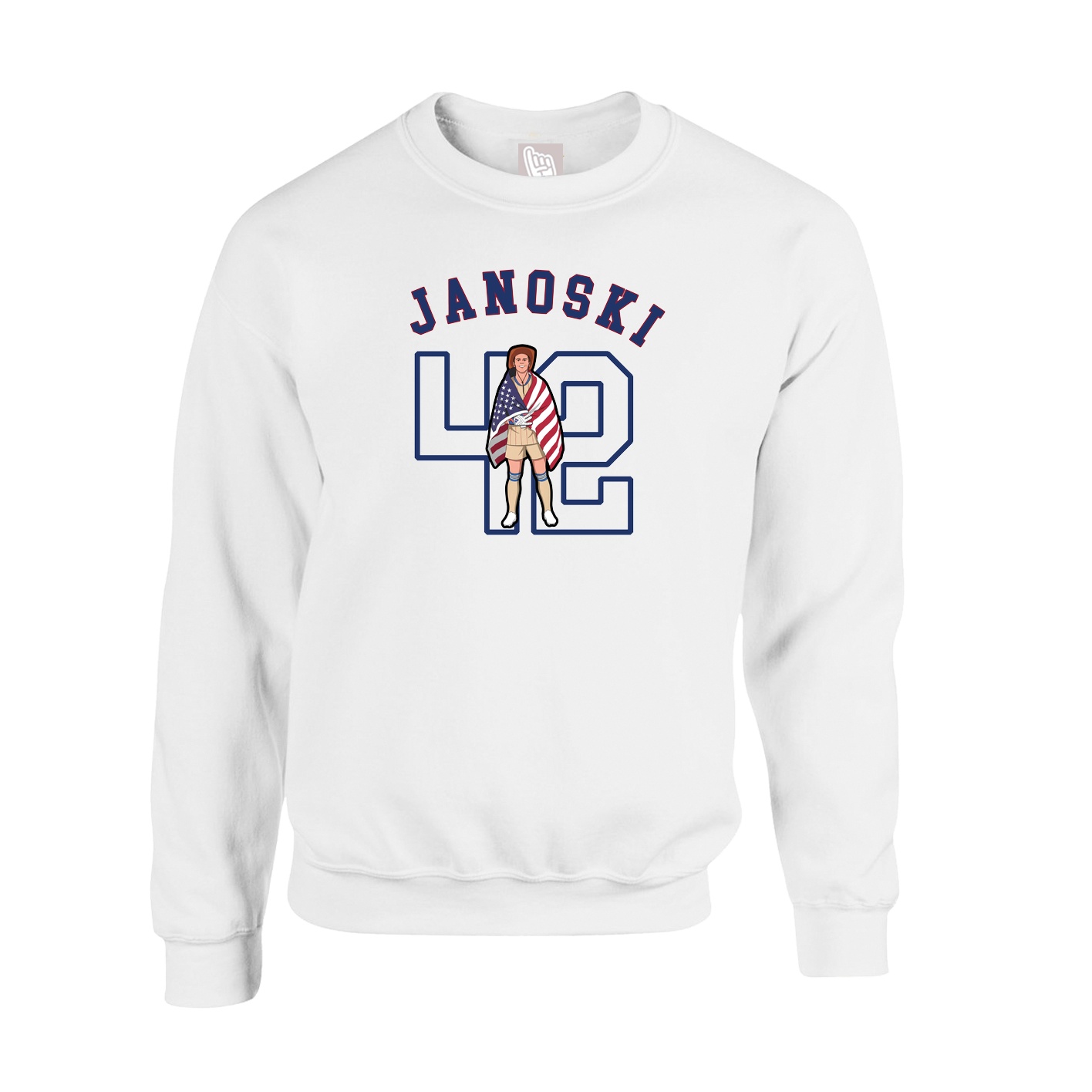Fleece Crew — Shirsey Arch in White