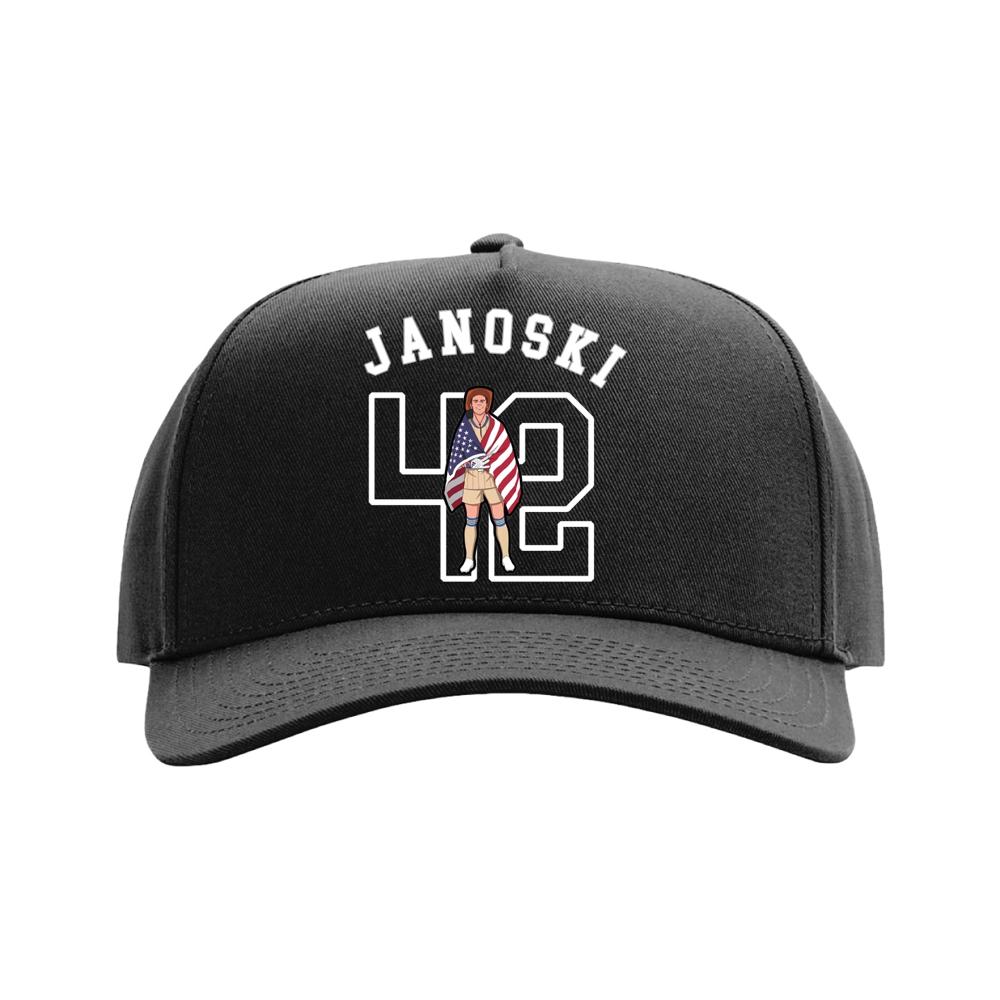 Full Fabric Five-Panel Champ Cap — Shirsey Arch in Black