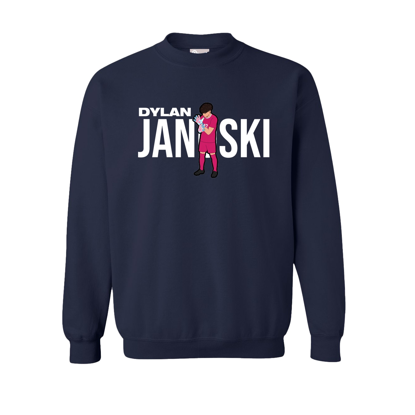 Fleece Crew — Player Name in Navy
