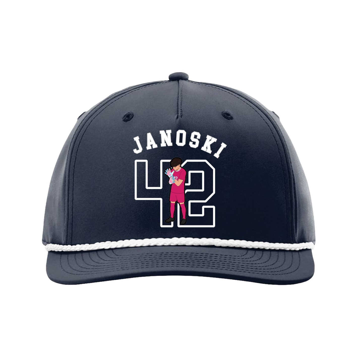 Five-Panel Classic Rope Cap — Shirsey Arch in Navy