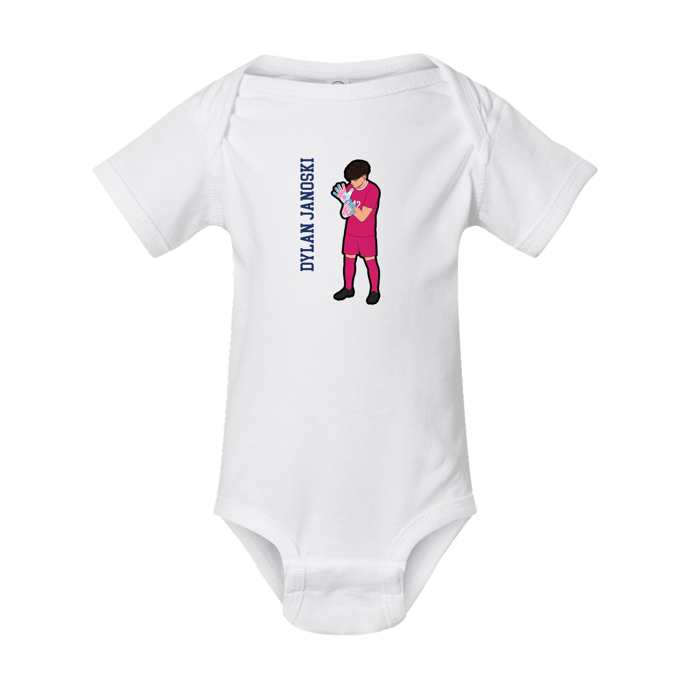 Baby Onesie — Name Vertical in White
