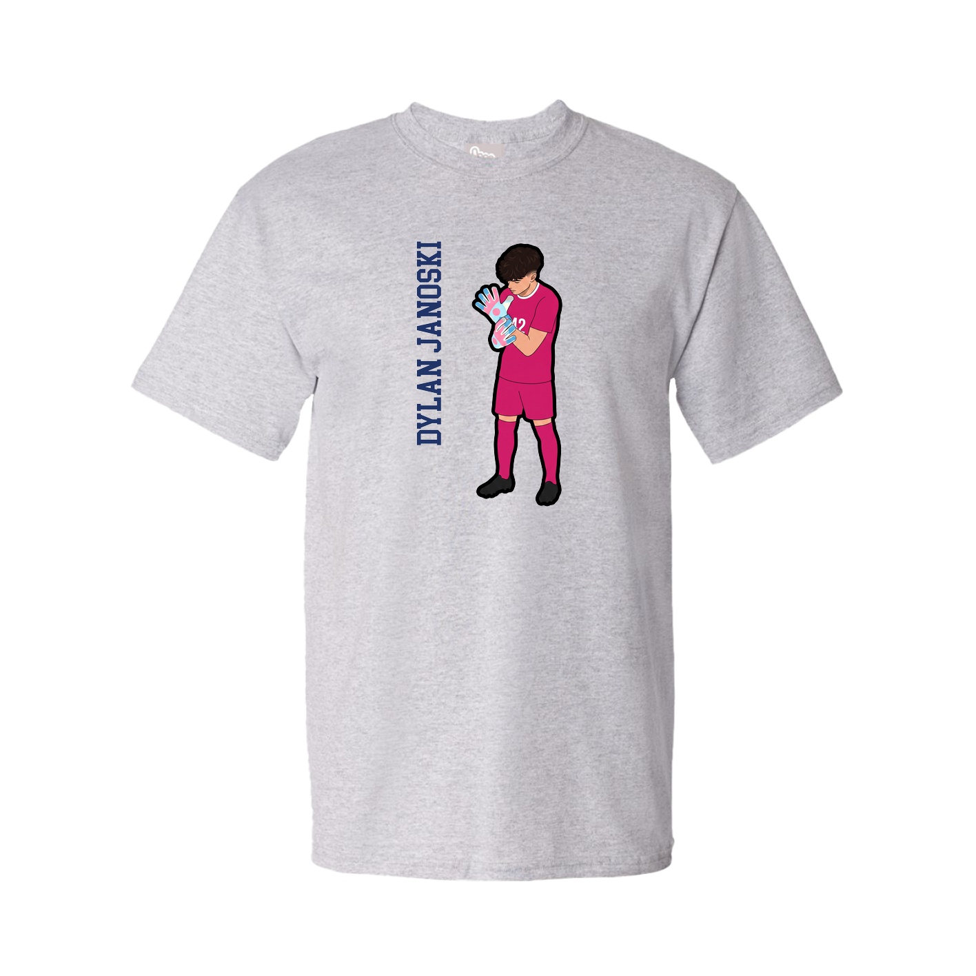 Tee — Name Vertical in Grey