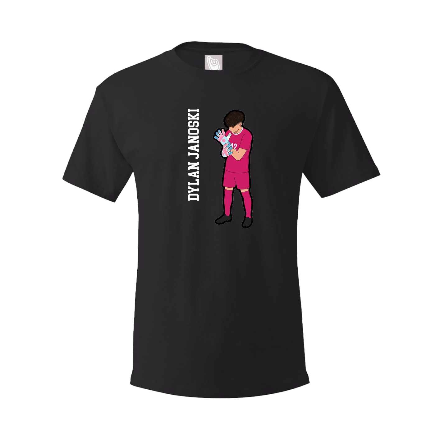 Youth Tee — Name Vertical in Black
