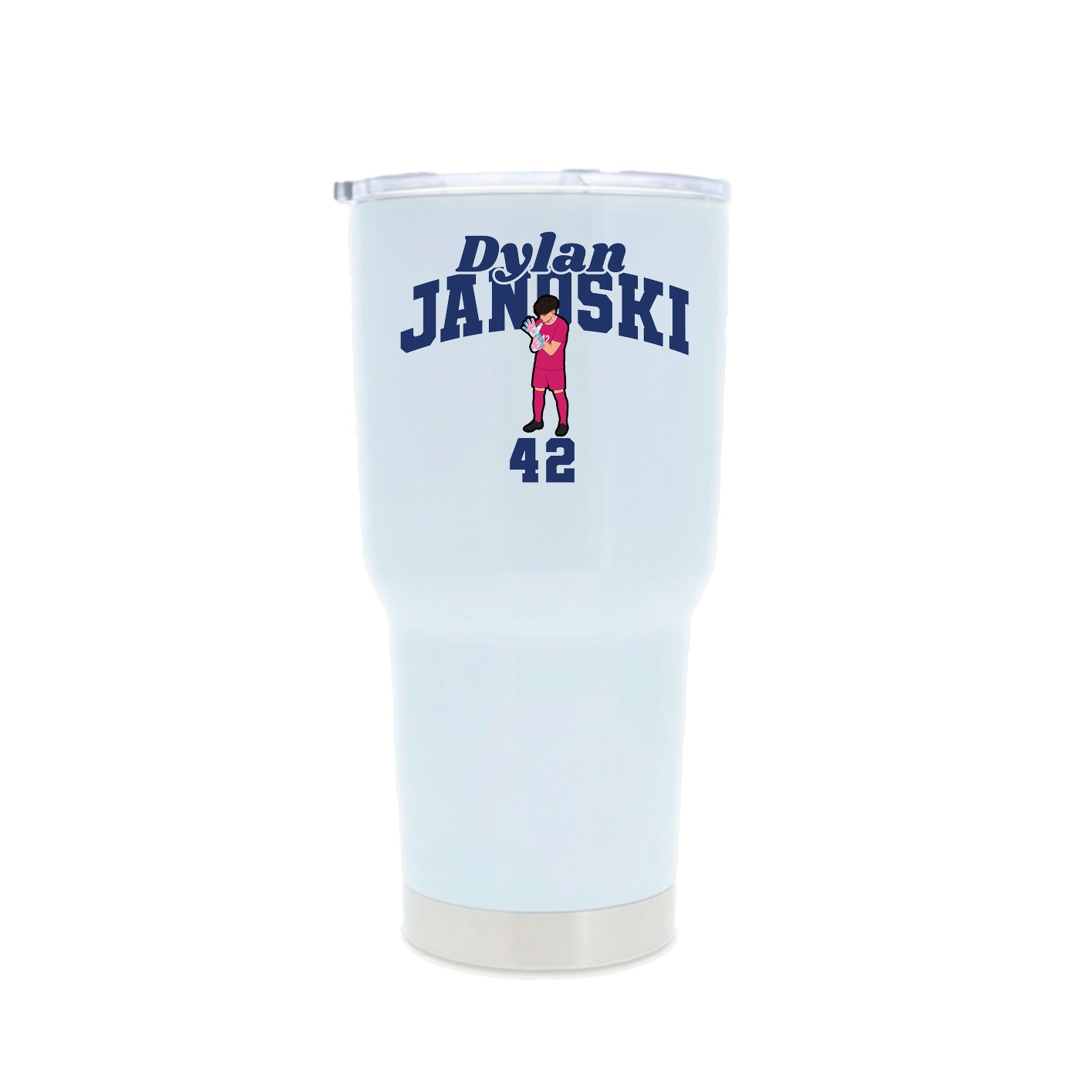 30oz Stainless Steel Tumbler — Signature Arch in White