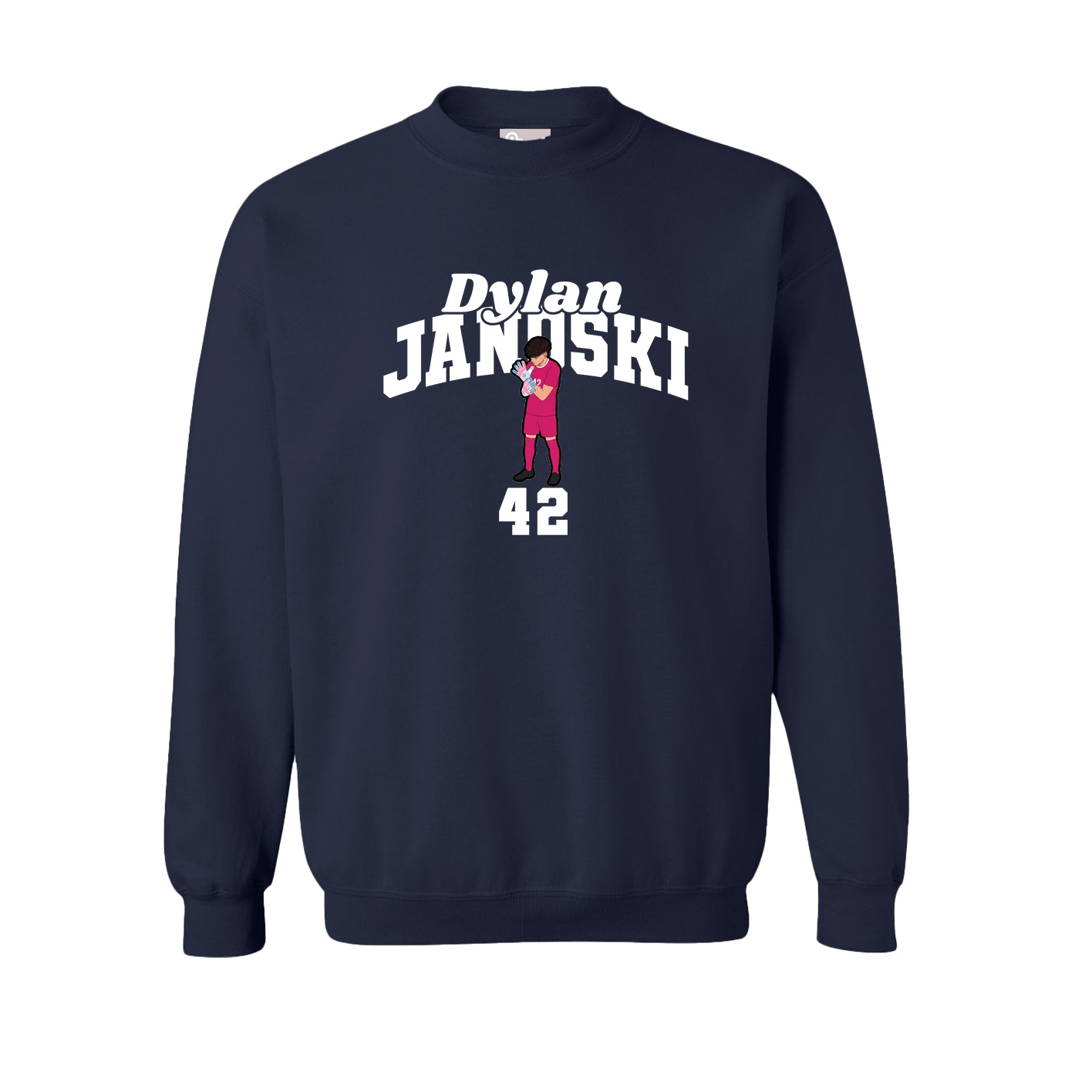 Fleece Crew — Signature Arch in Navy
