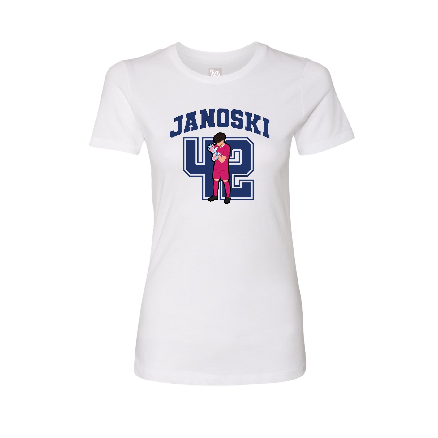 Fitted Women's Tee — Number in White