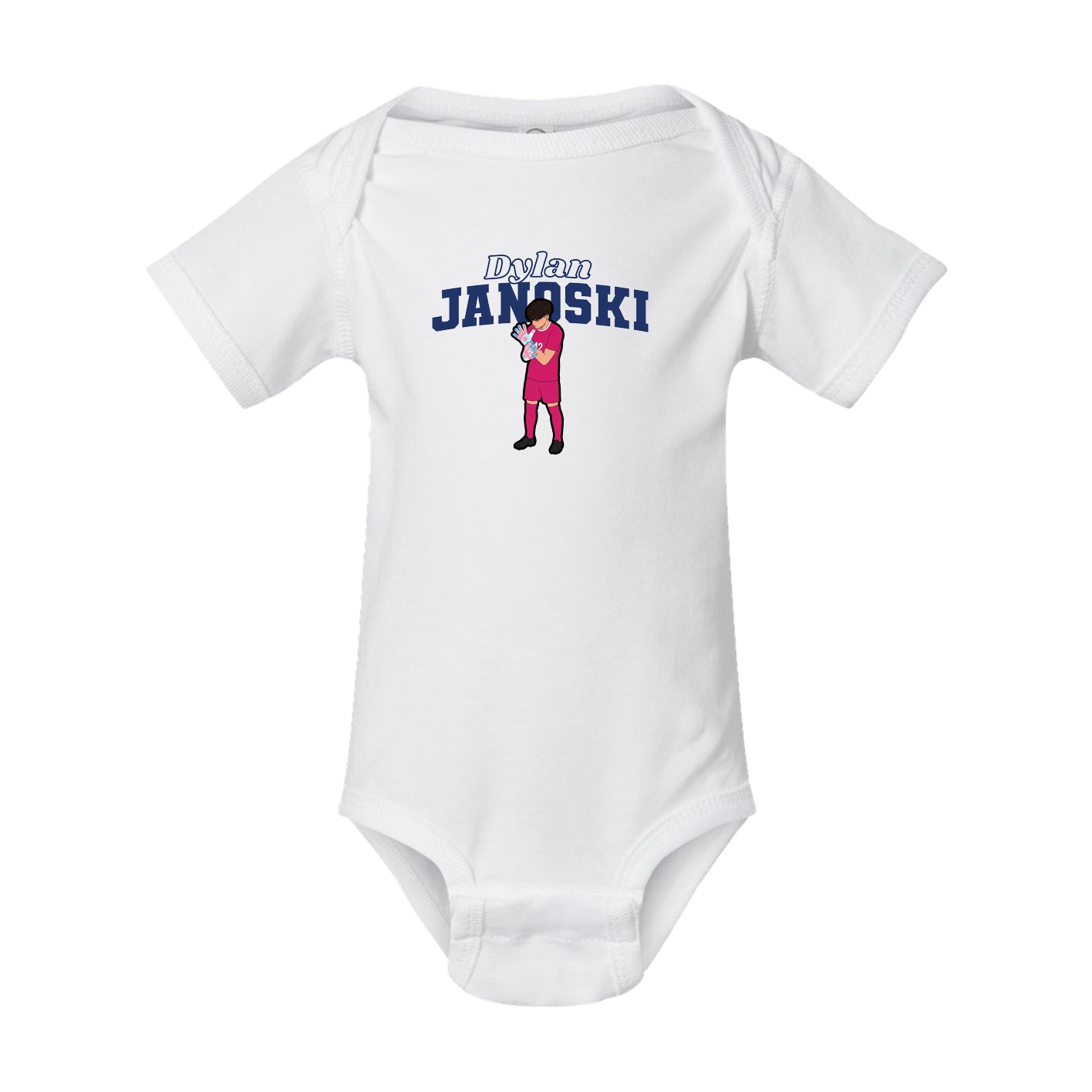 Baby Onesie — Name Arch in White
