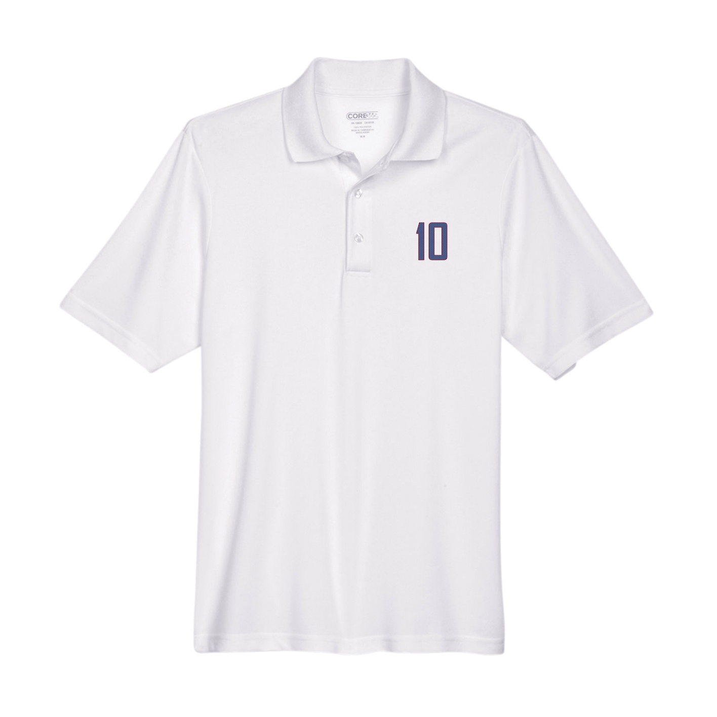 Performance Polo — Front Shirsy in White