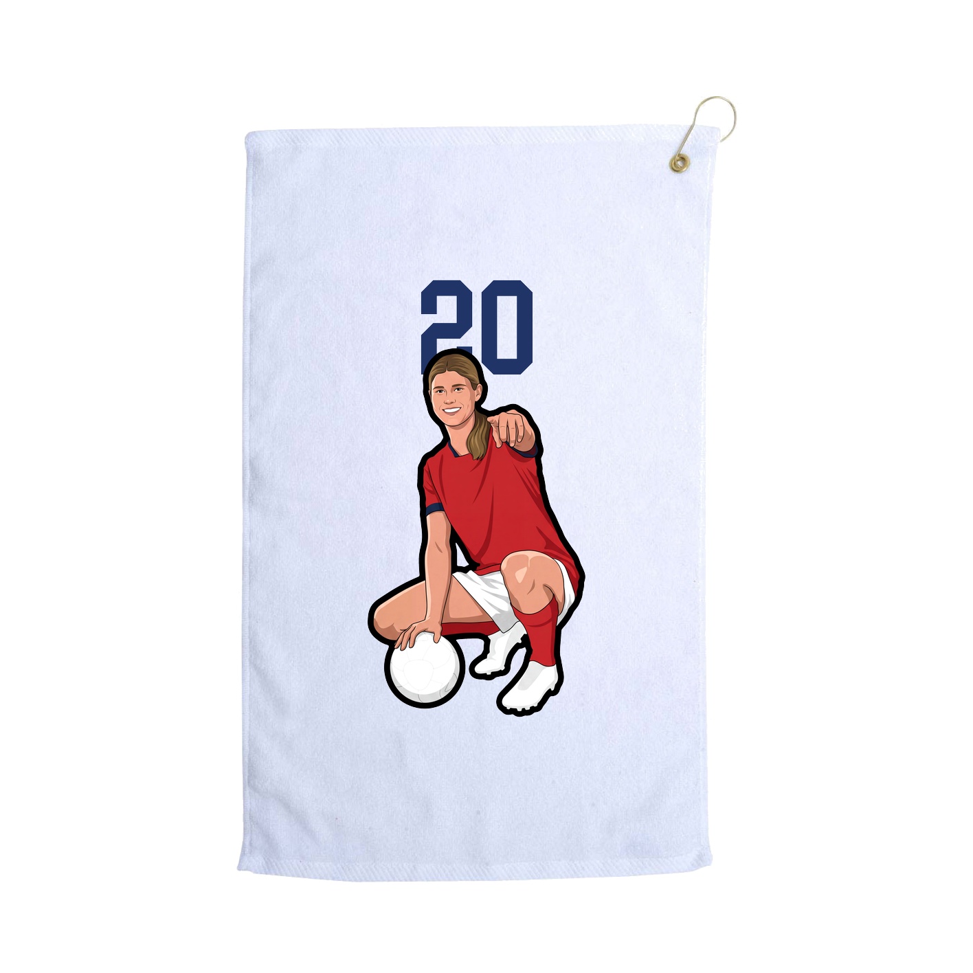 Golf Towel — Number Top in White