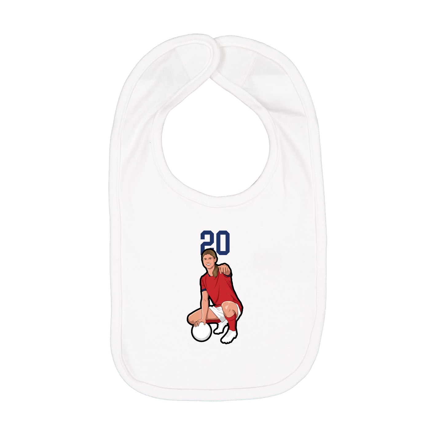 Infant Bib — Number Top in White