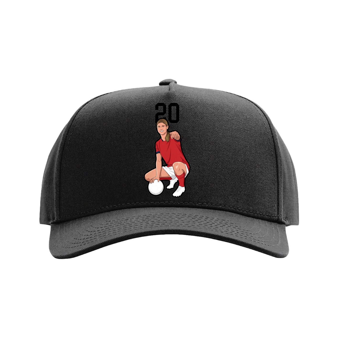 Full Fabric Five-Panel Champ Cap — Number Top in Black