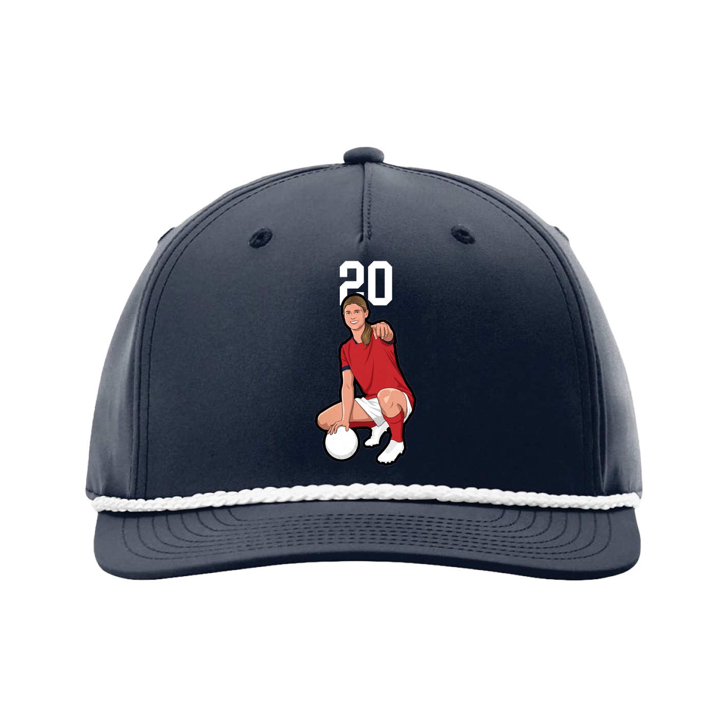 Five-Panel Classic Rope Cap — Number Top in Navy