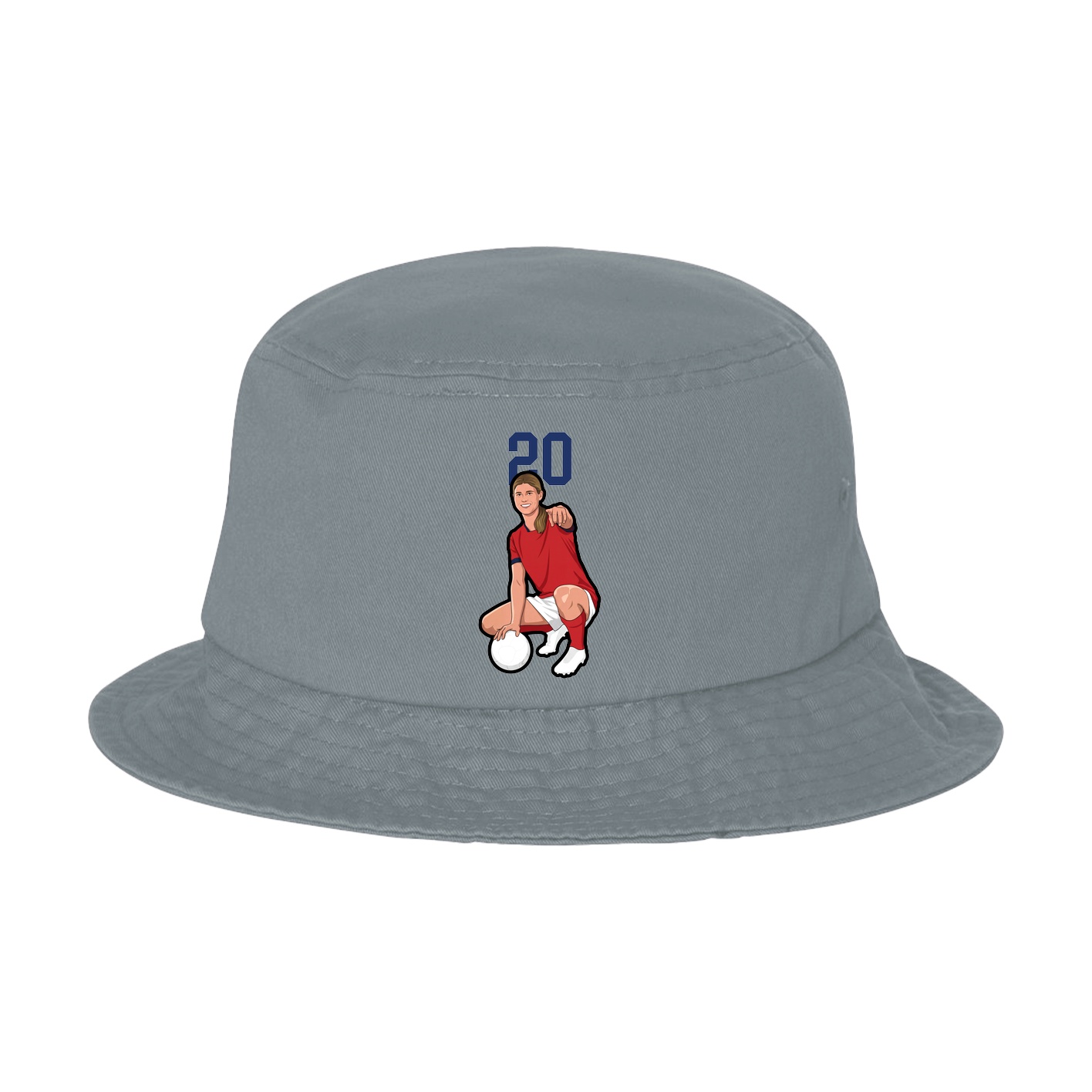 Bucket Cap — Number Top in Grey
