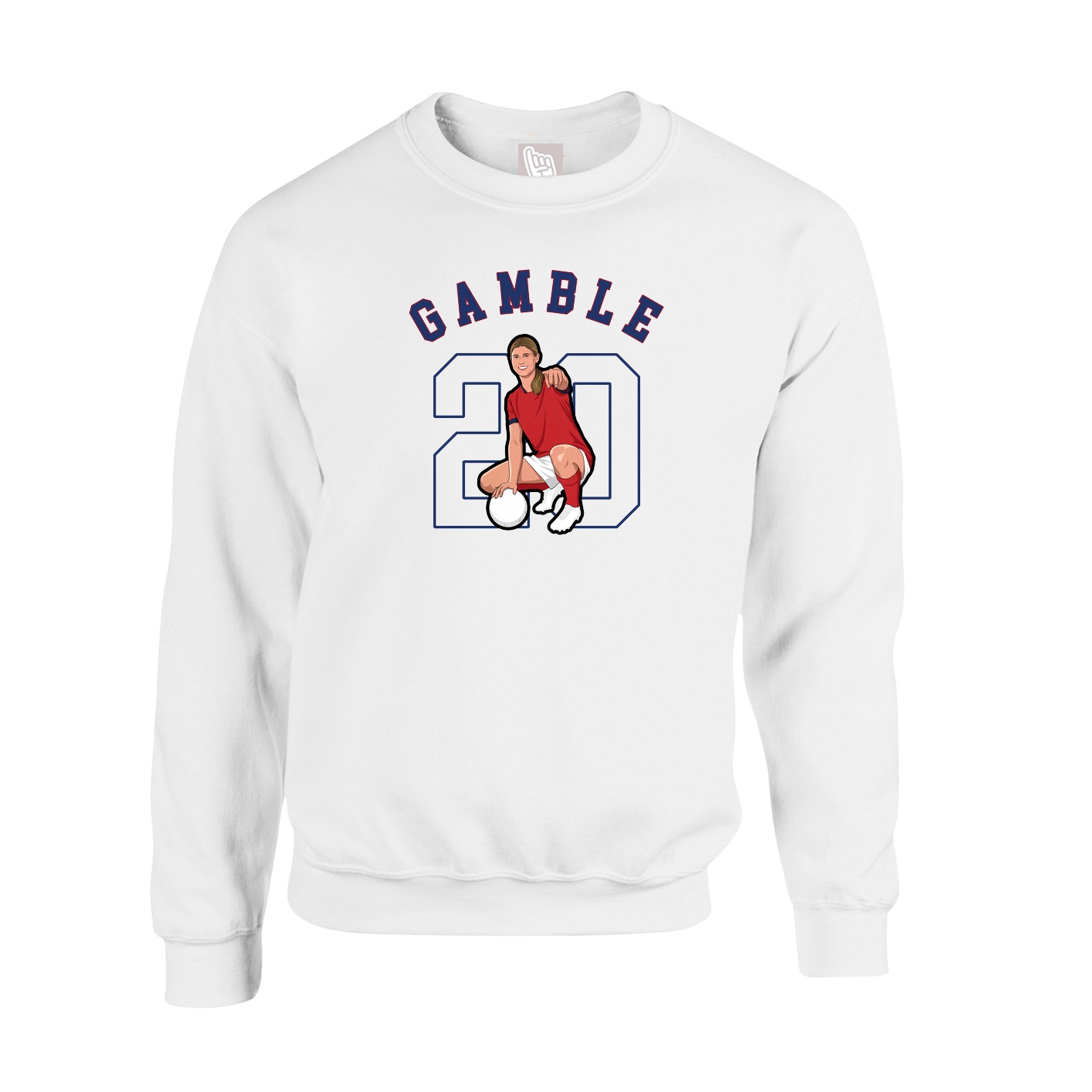 Fleece Crew — Shirsey Arch in White