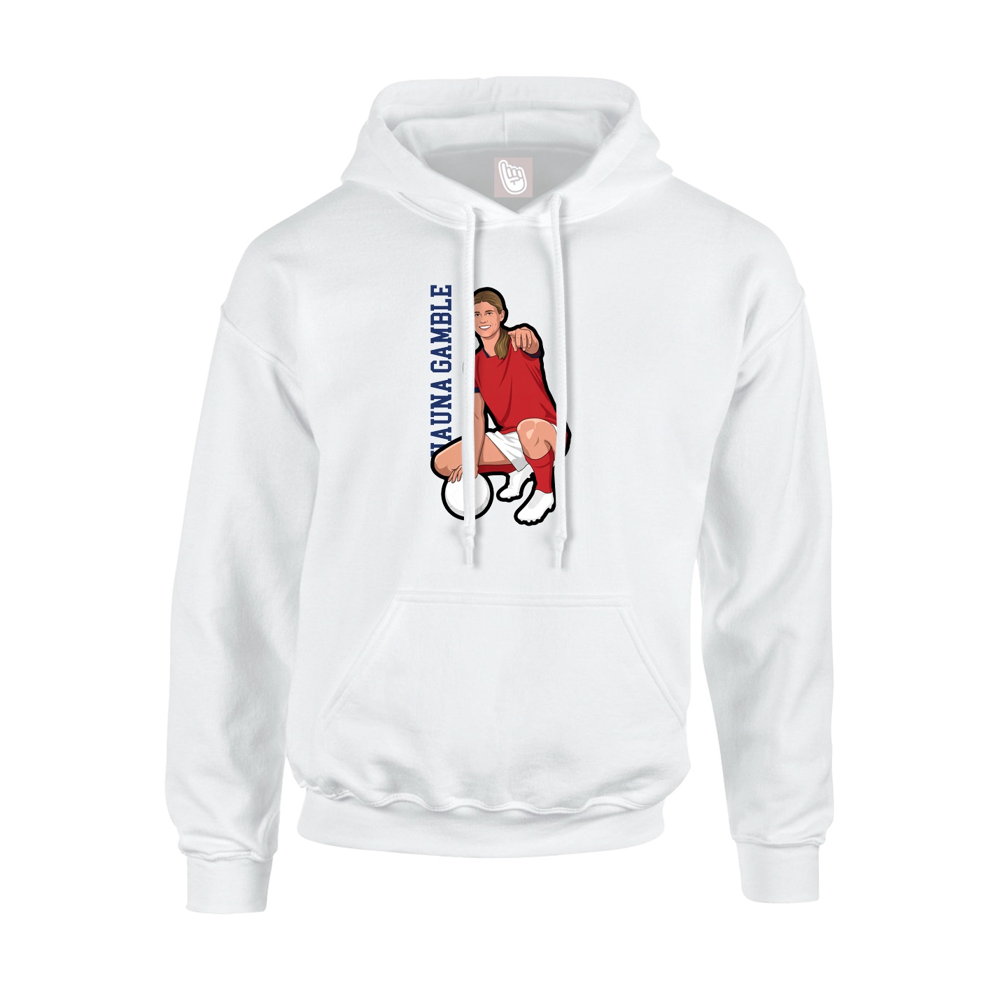 Hoodie — Name Vertical in White