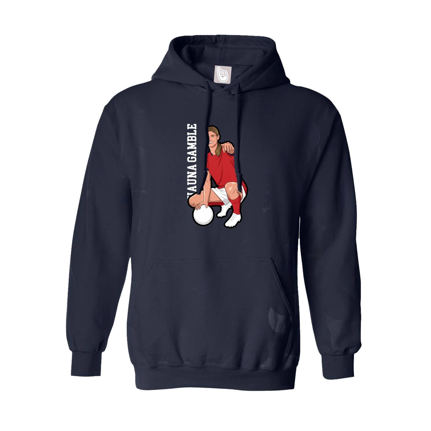 Youth Hoodie — Name Vertical in Navy