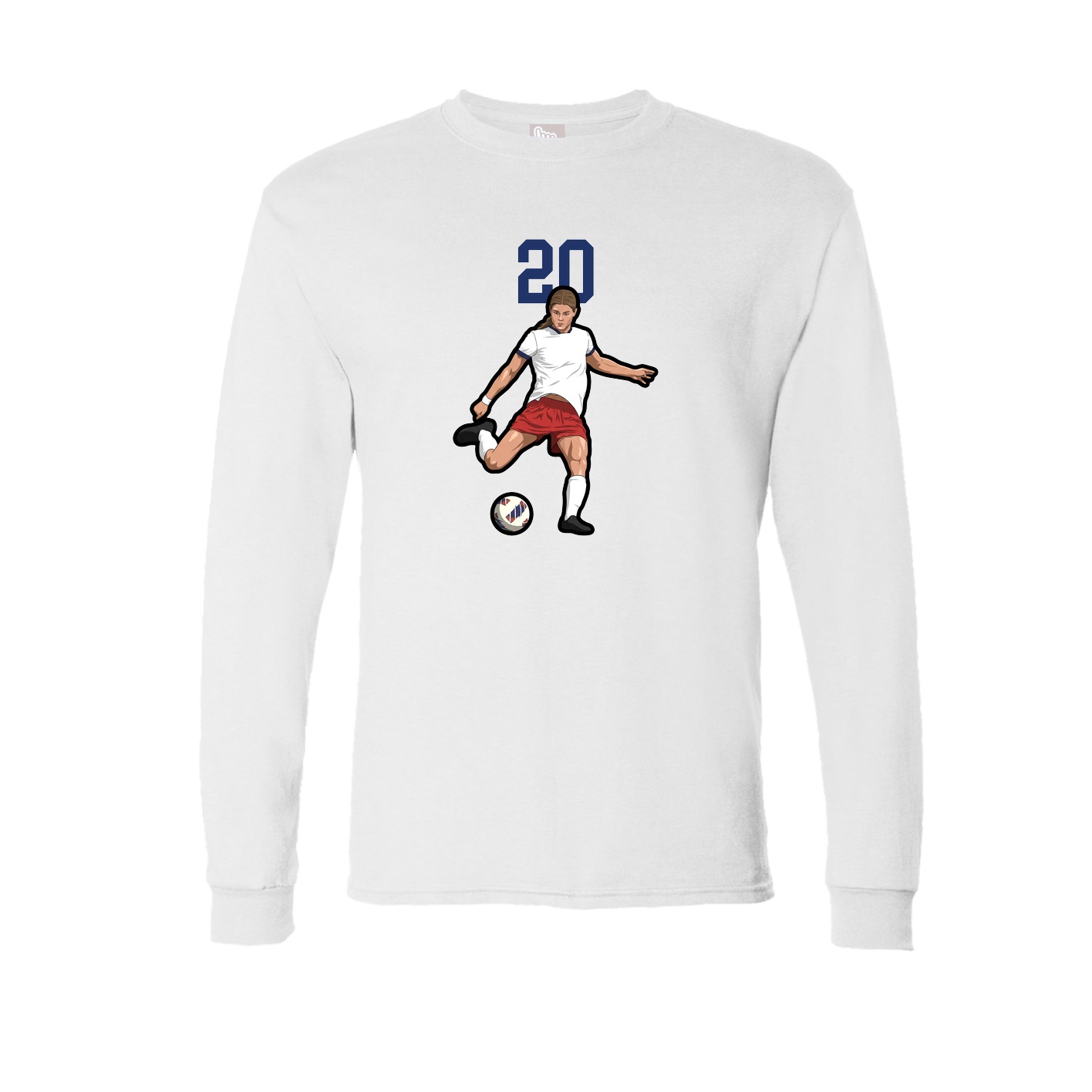 Long Sleeve Tee — Number Top in White