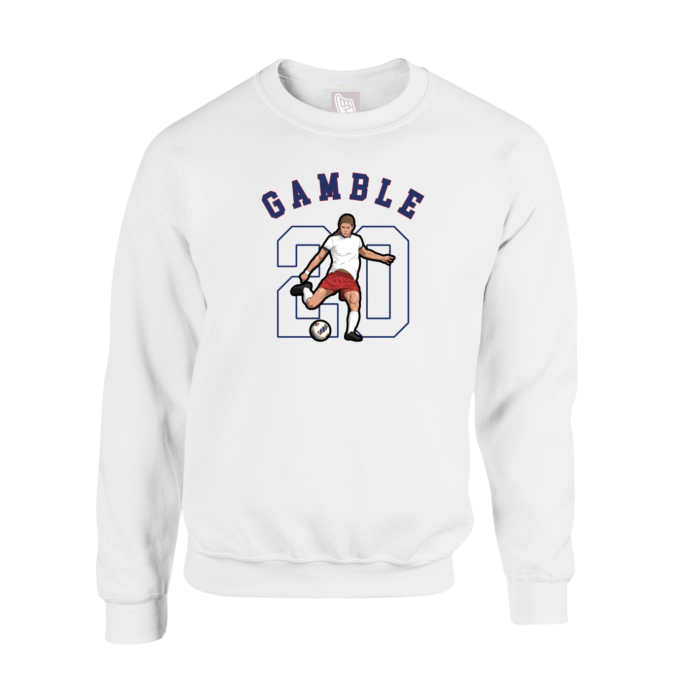 Fleece Crew — Shirsey Arch in White
