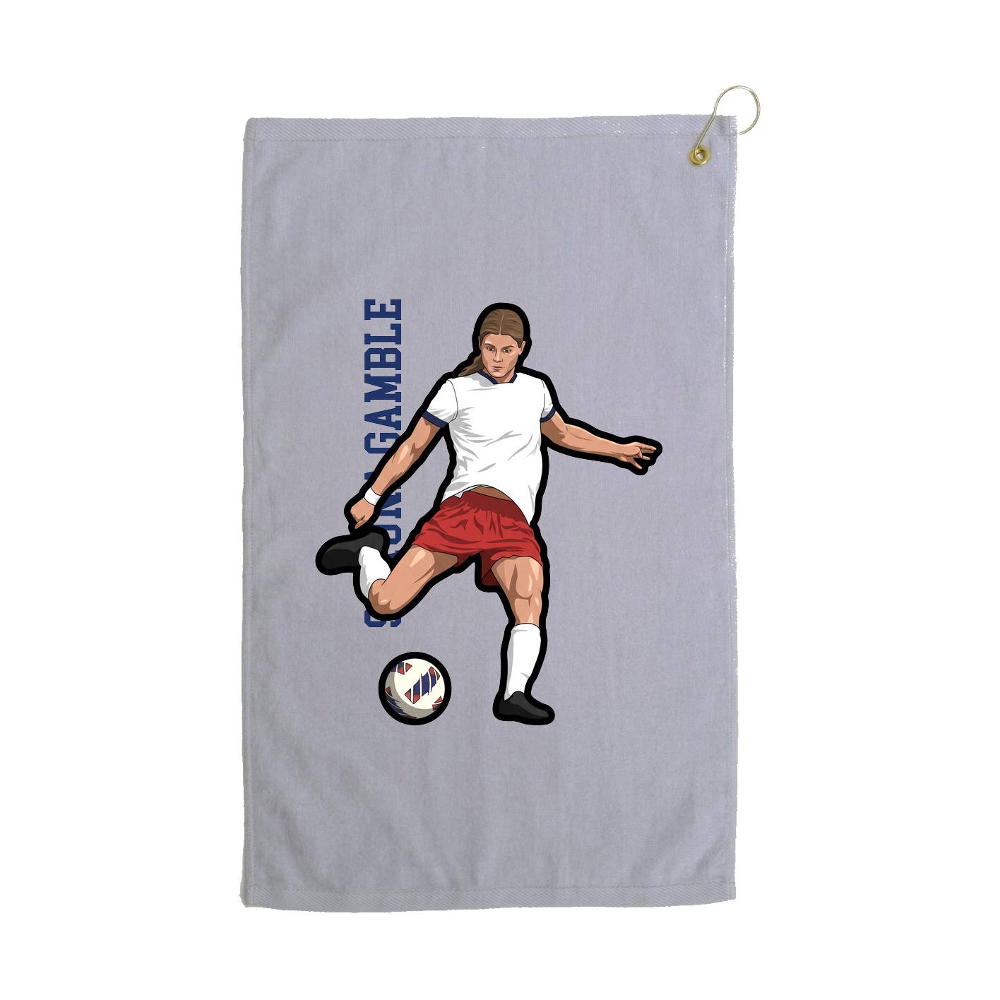 Golf Towel — Name Vertical in Grey