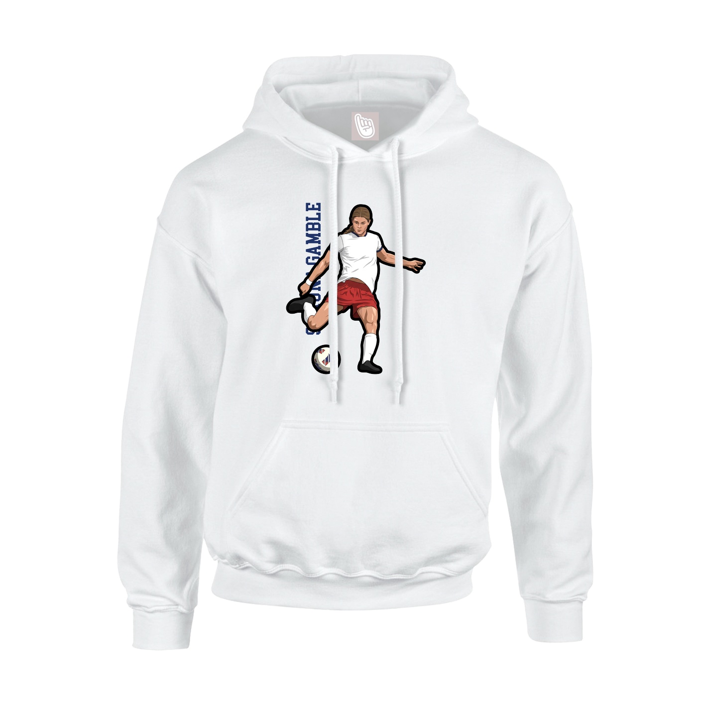 Youth Hoodie — Name Vertical in White