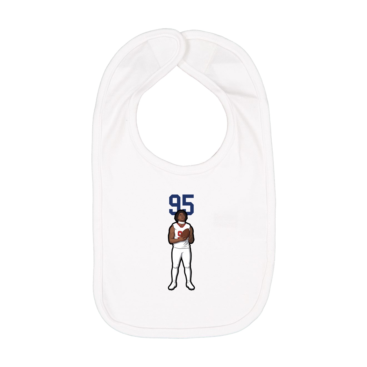Infant Bib — Number Top in White