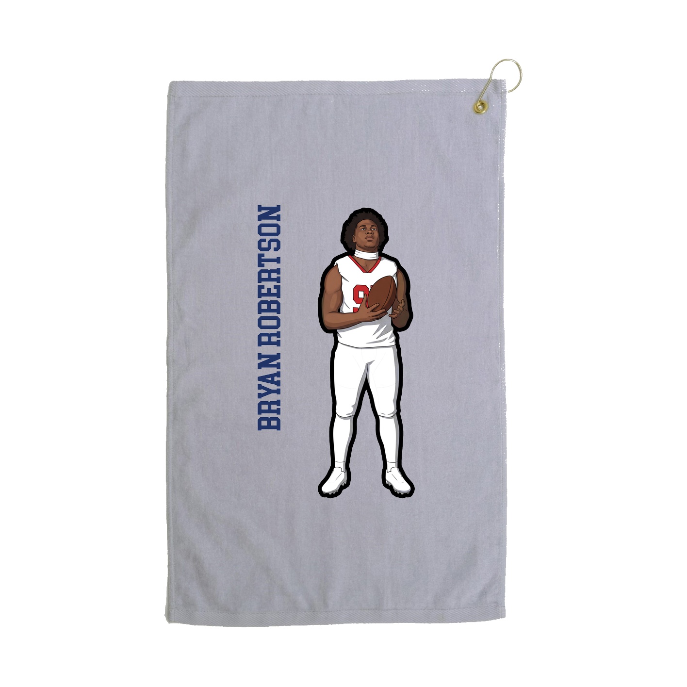 Golf Towel — Name Vertical in Grey