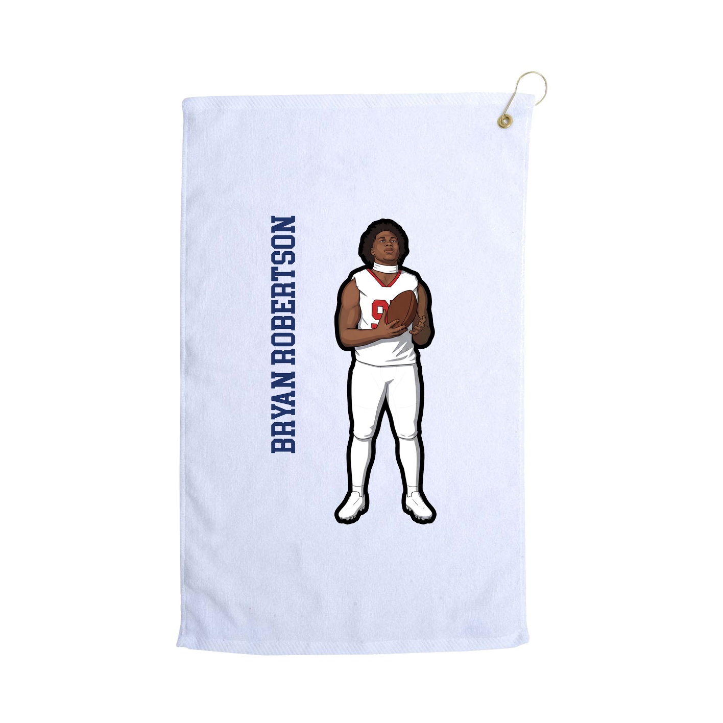 Golf Towel — Name Vertical in White