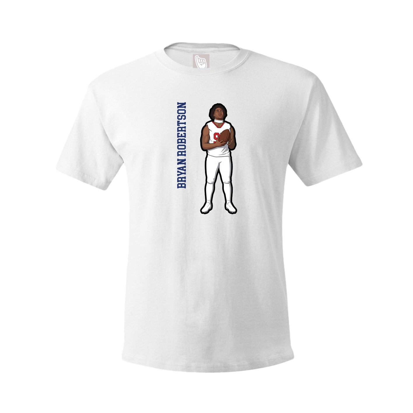 Youth Tee — Name Vertical in White