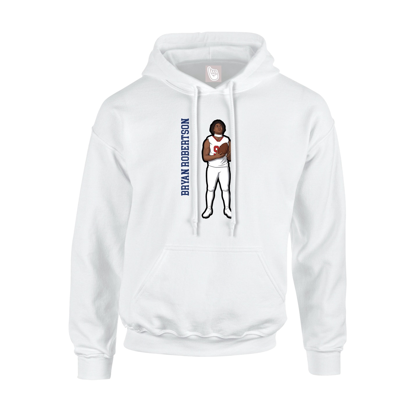 Youth Hoodie — Name Vertical in White