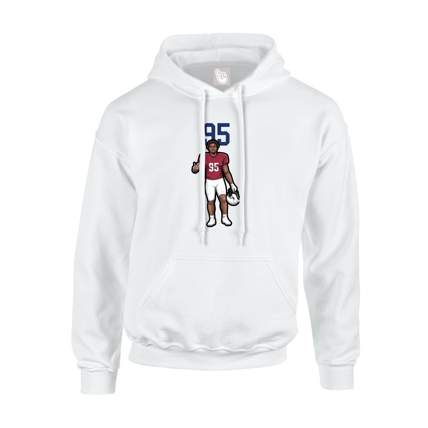 Youth Hoodie — Number Top in White