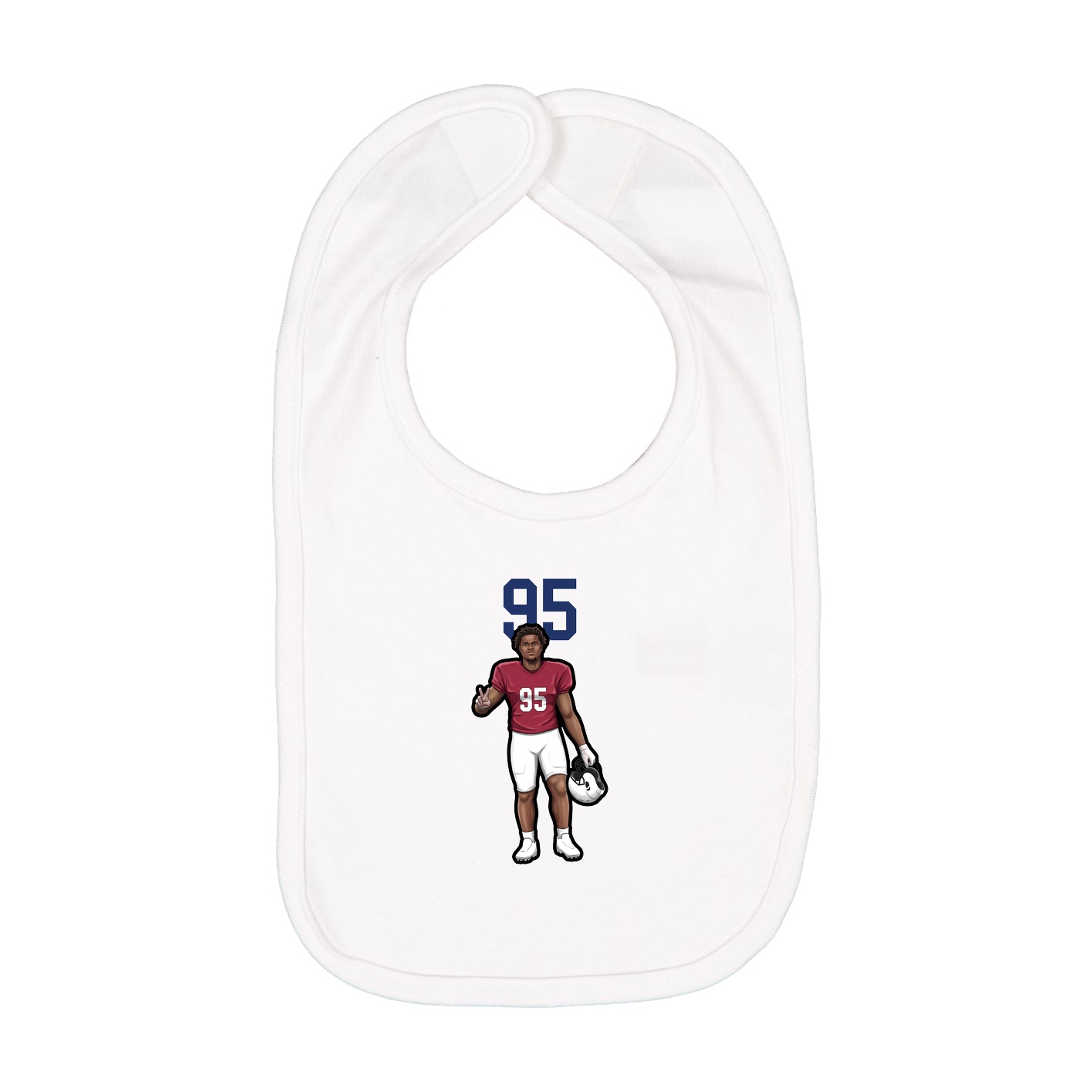 Infant Bib — Number Top in White